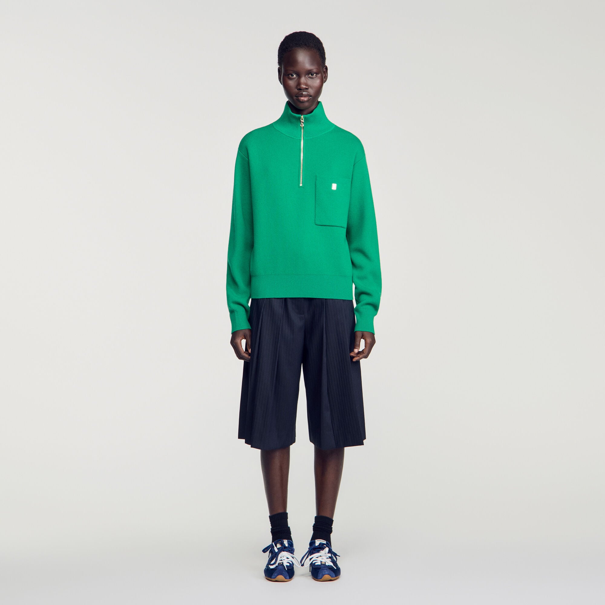 Wool and cashmere half-zip sweater - Women | Sandro