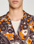 Loose-fit print shark collar shirt