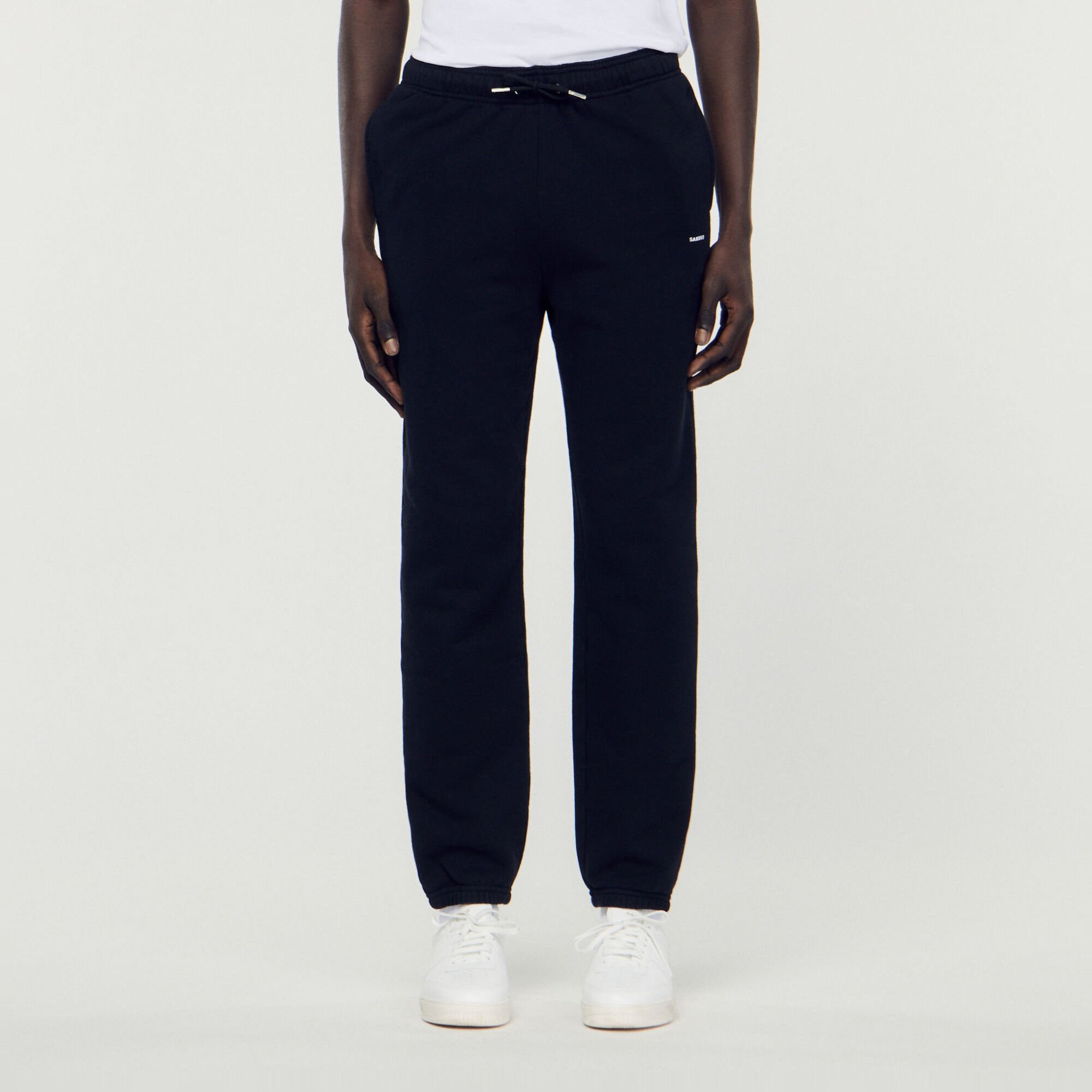 Embroidered fleece jogging bottoms