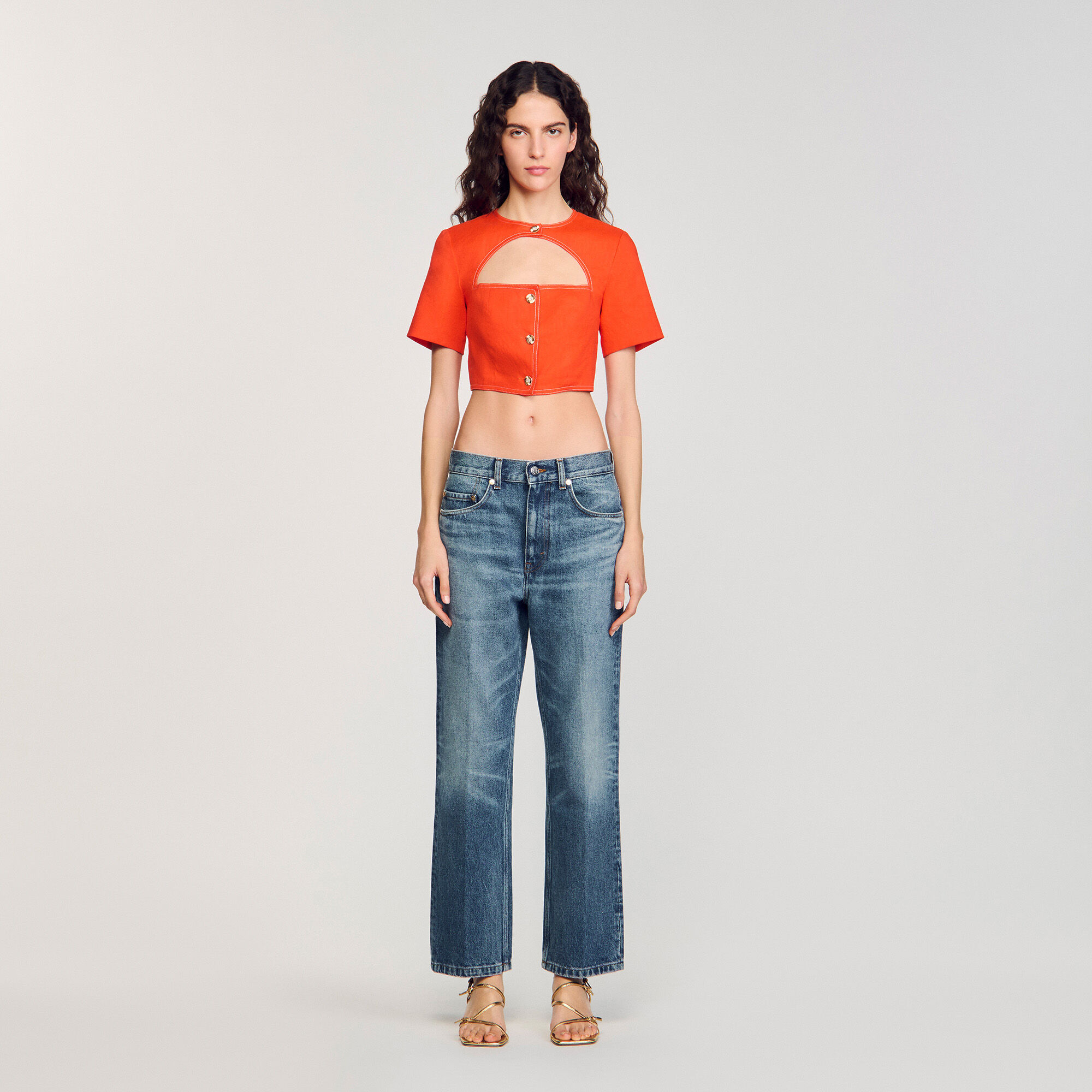 Crop top with cutaway design