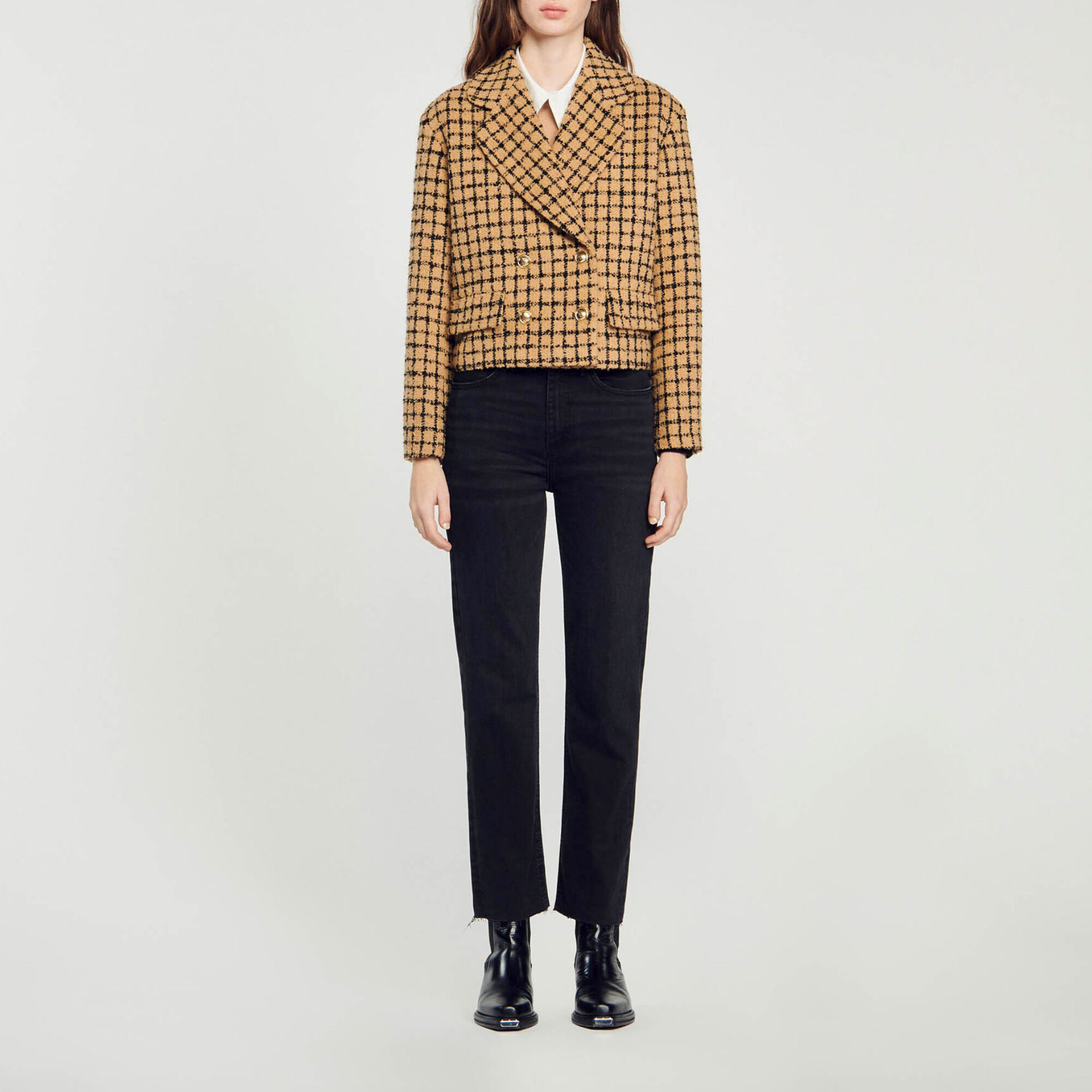 Sandro check blazer hotsell