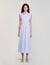 Striped embroidered maxi dress