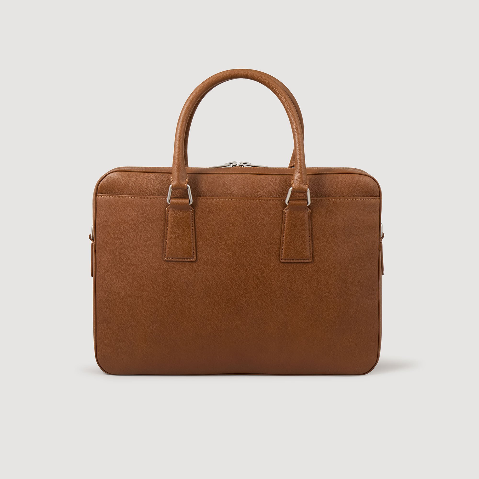 Large grained leather briefcase