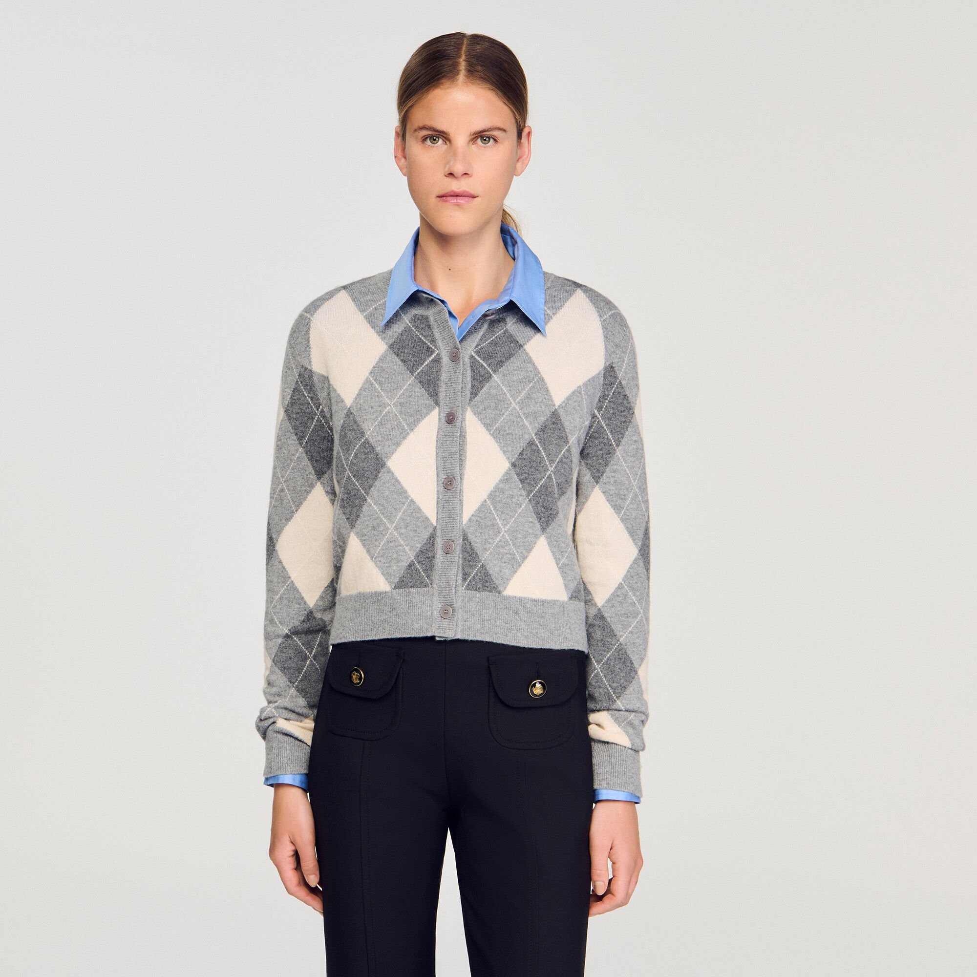 Argyle pattern cardigan