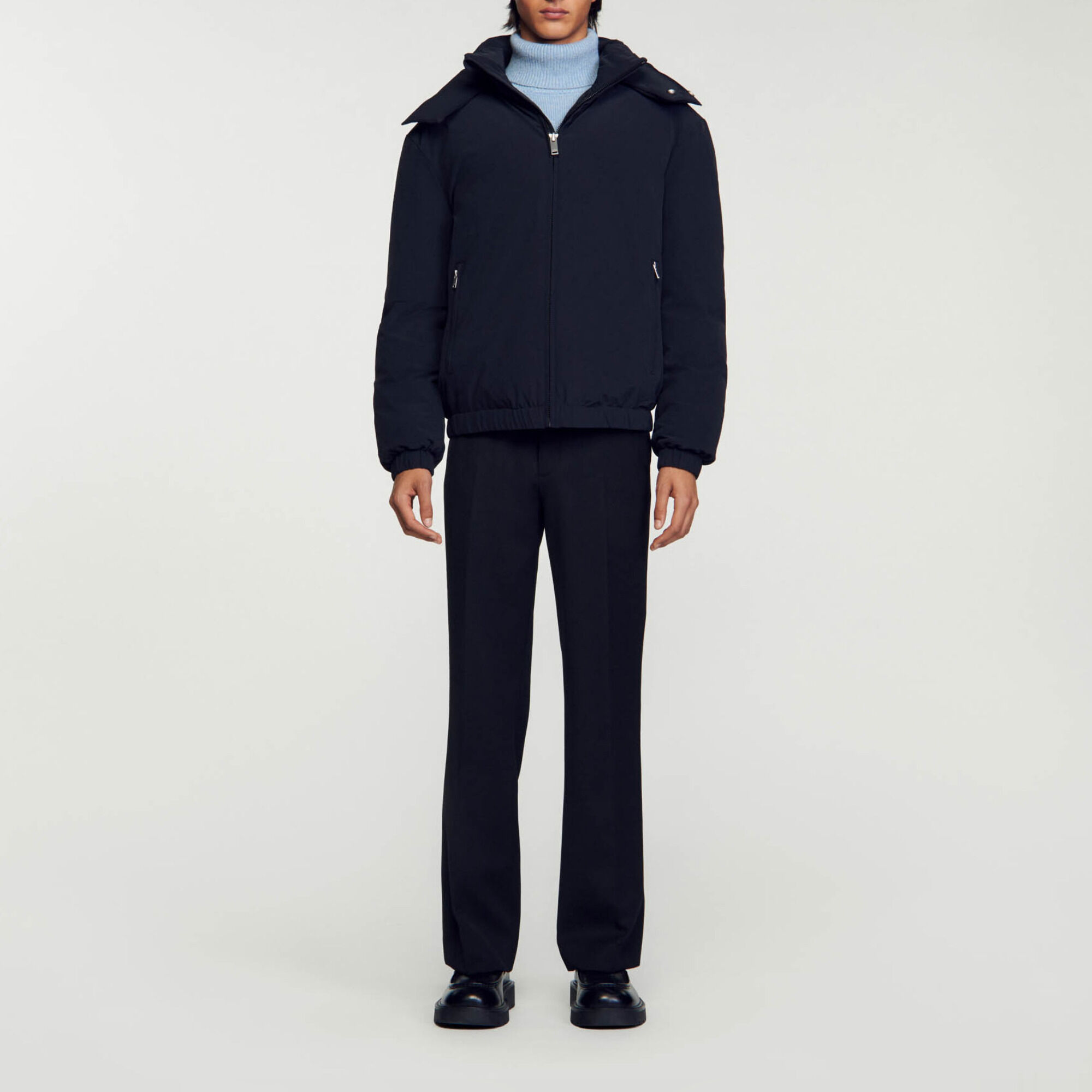 Hooded jacket blue for Men | Sandro Paris