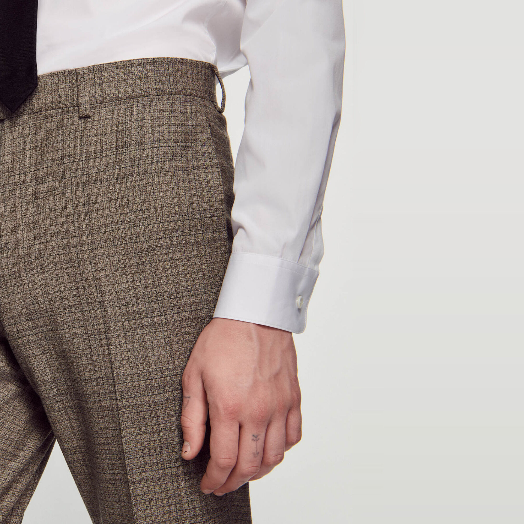 Wool suit pants black / gray for Men | Sandro Paris