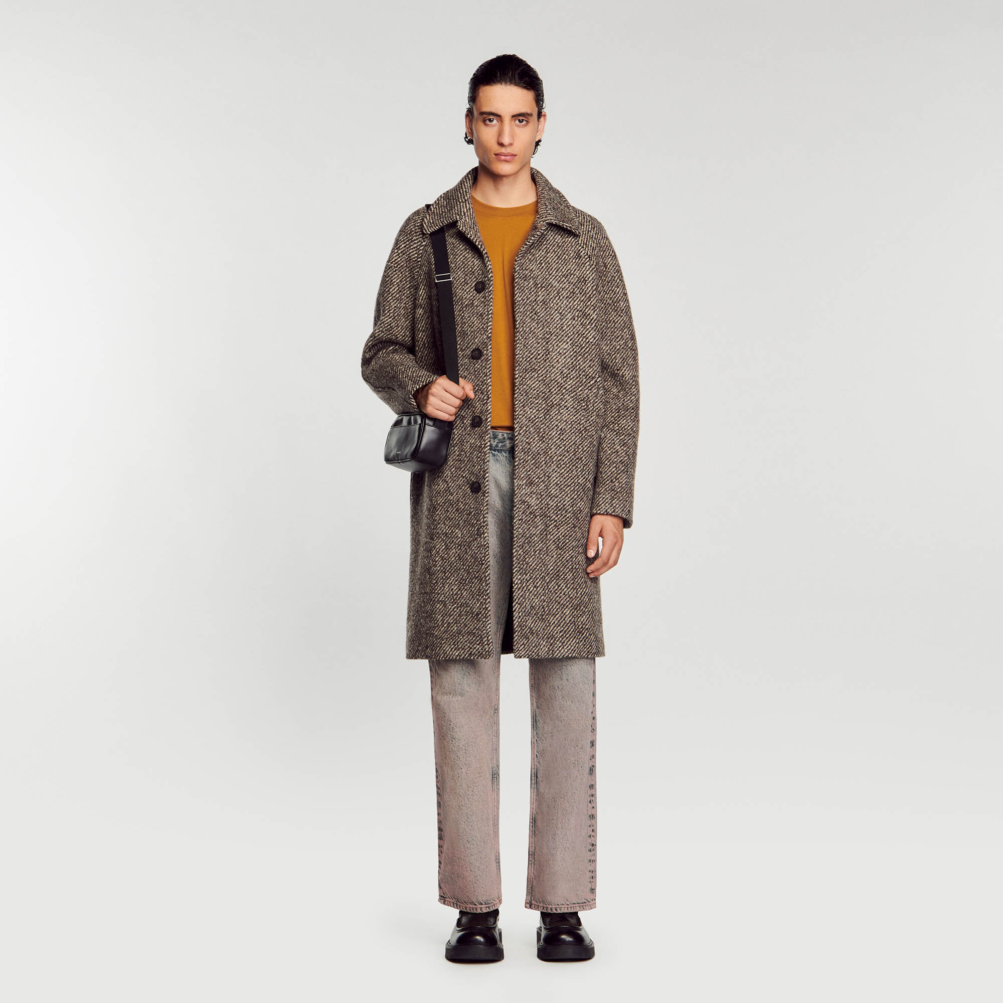 Wool coat Brown | Sandro Paris
