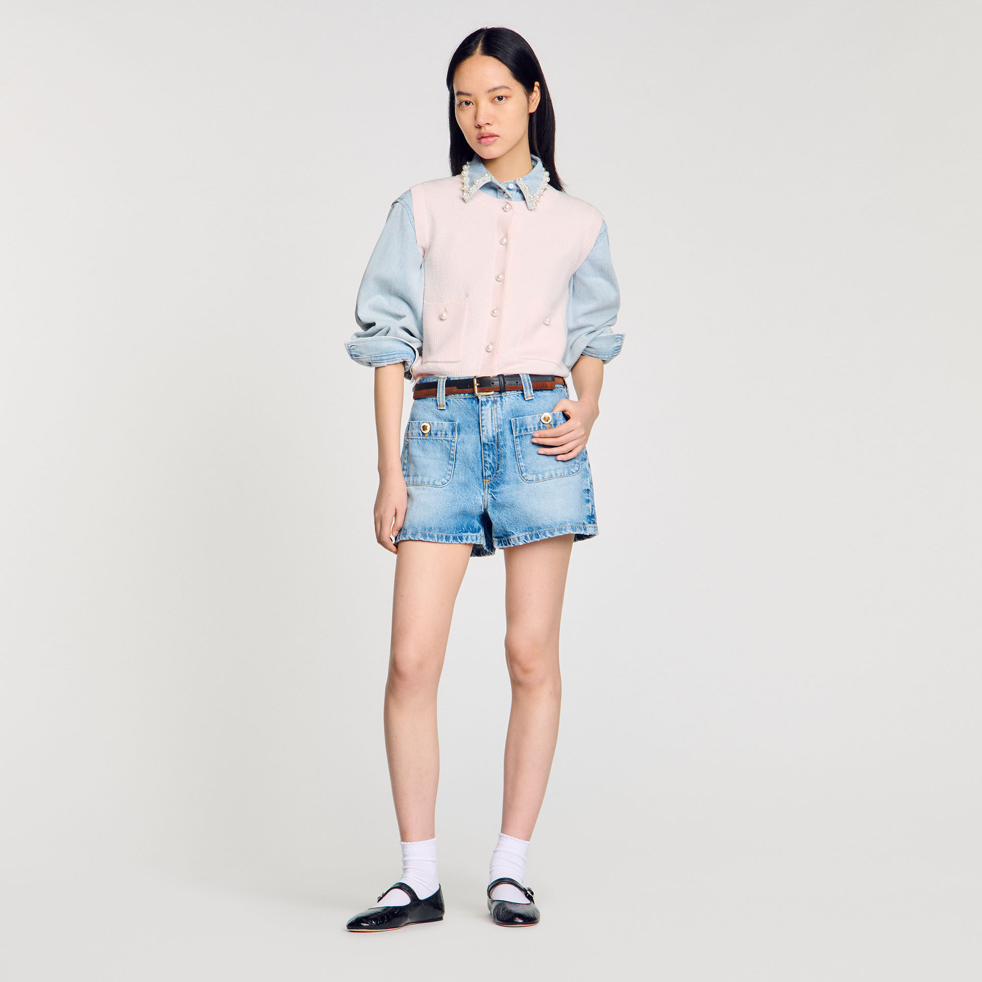 トップス short cardigan Langwyqu Womens Short Sleeve Button Down Cardigans Sweater