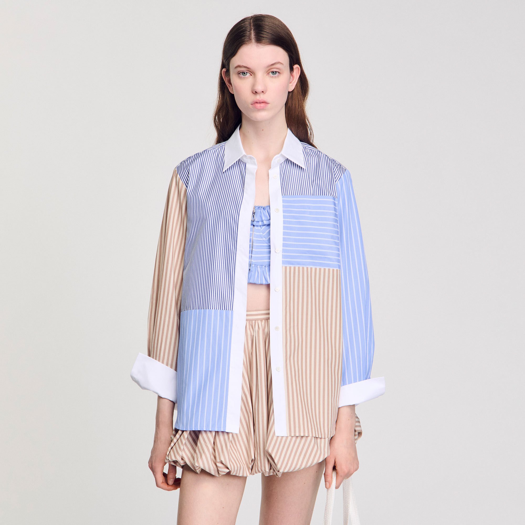 Striped mix shirt