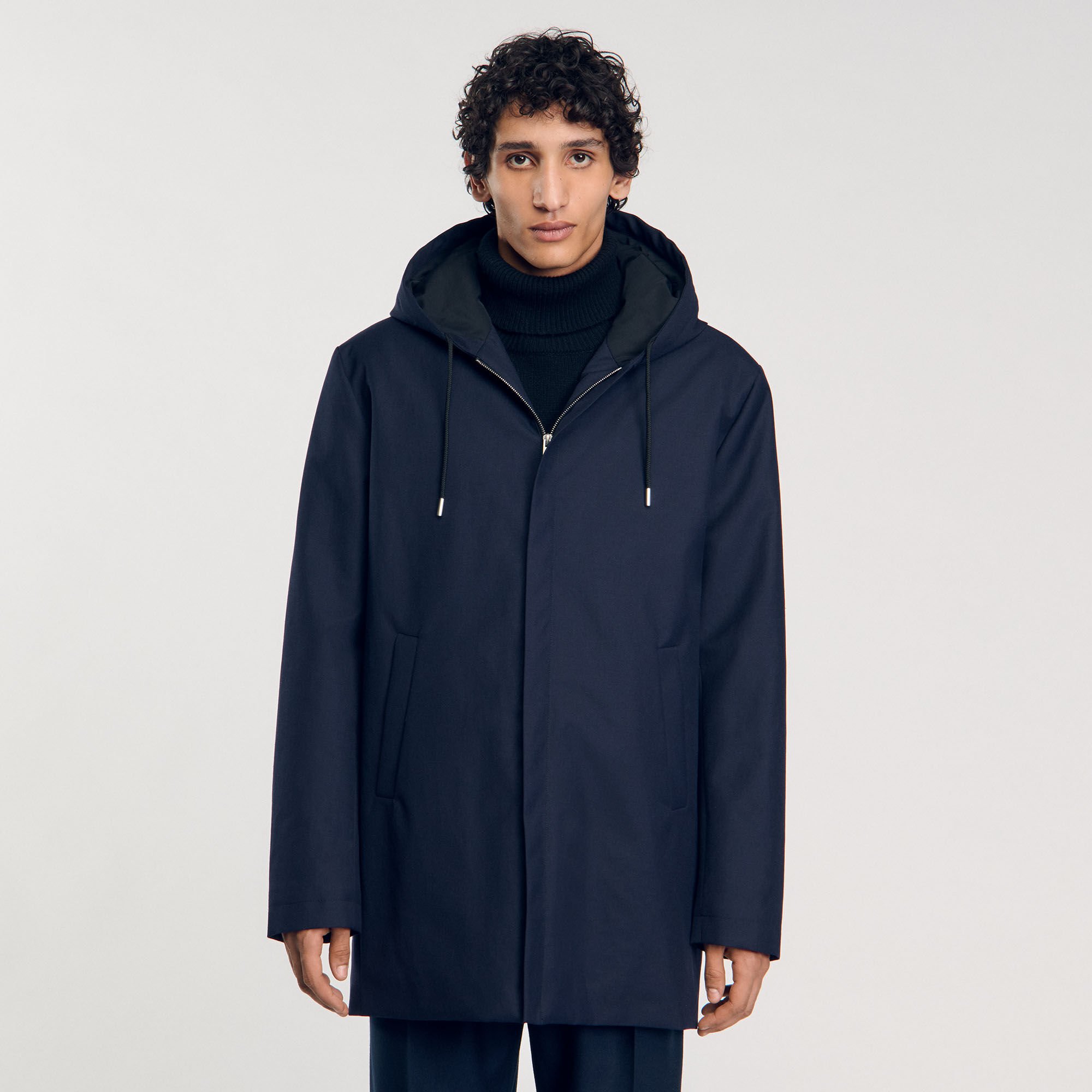 Hooded parka with zip