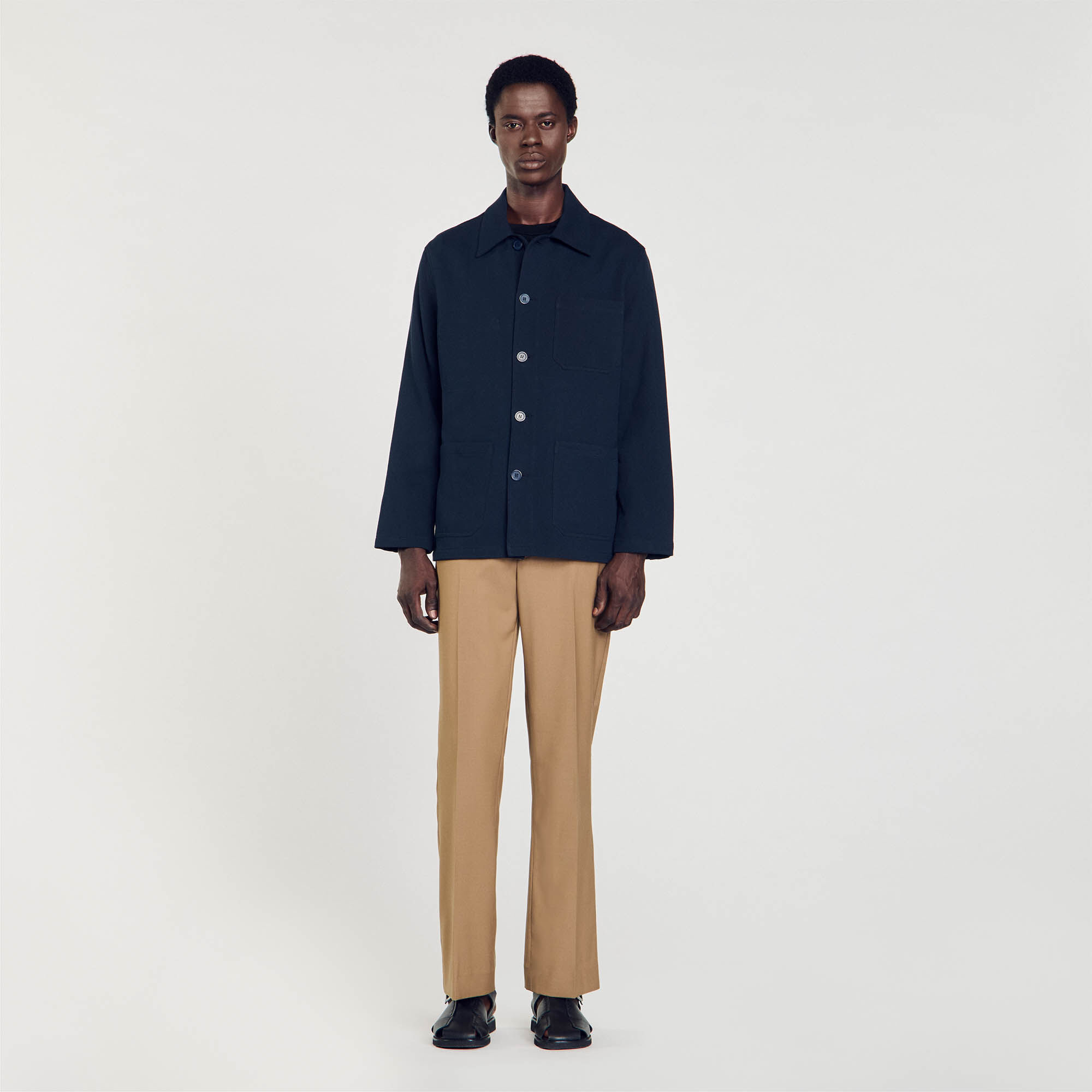 Worker jacket blue for Men | Sandro Paris