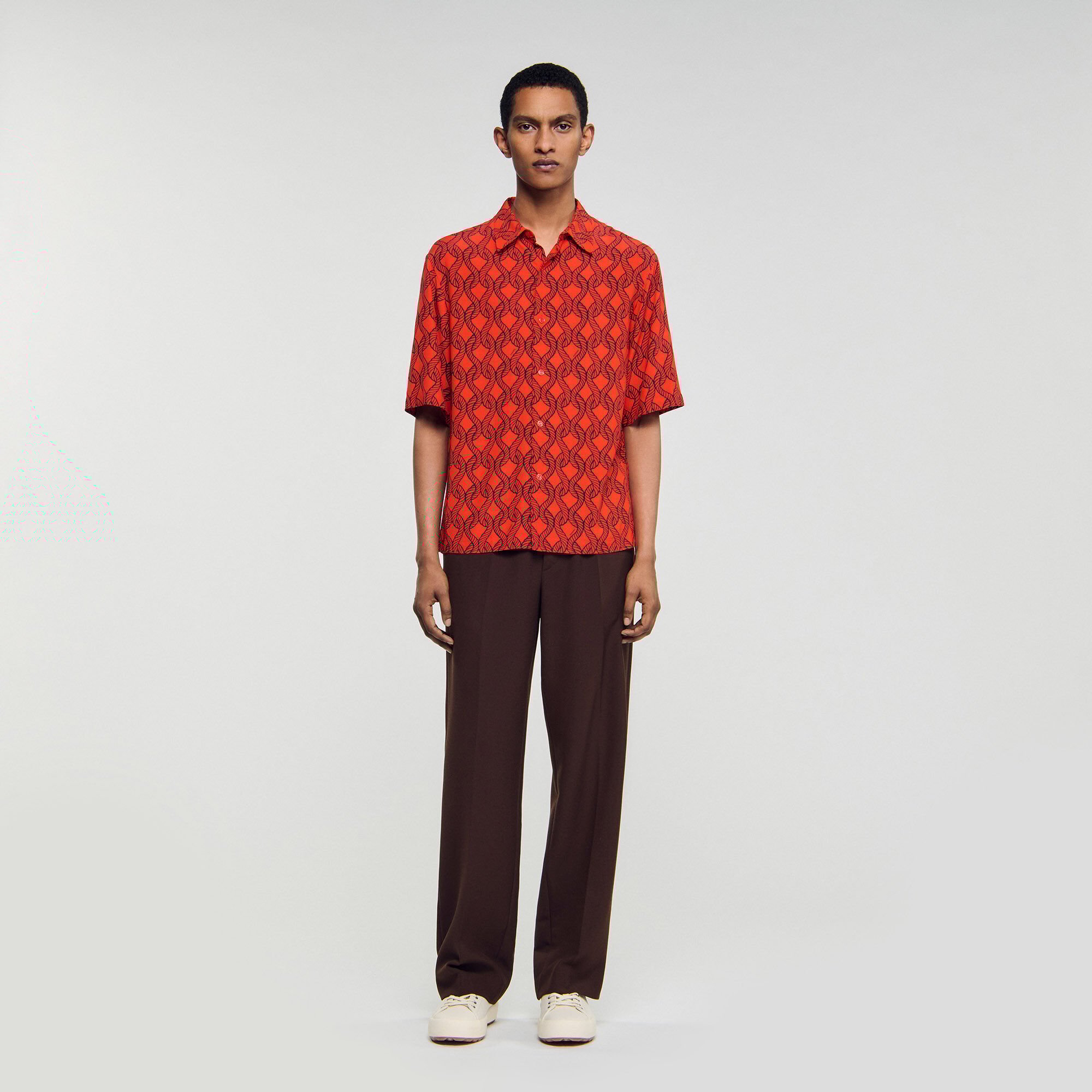 Loose-fit rope print shirt