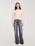 Cropped fluffy knit cardigan