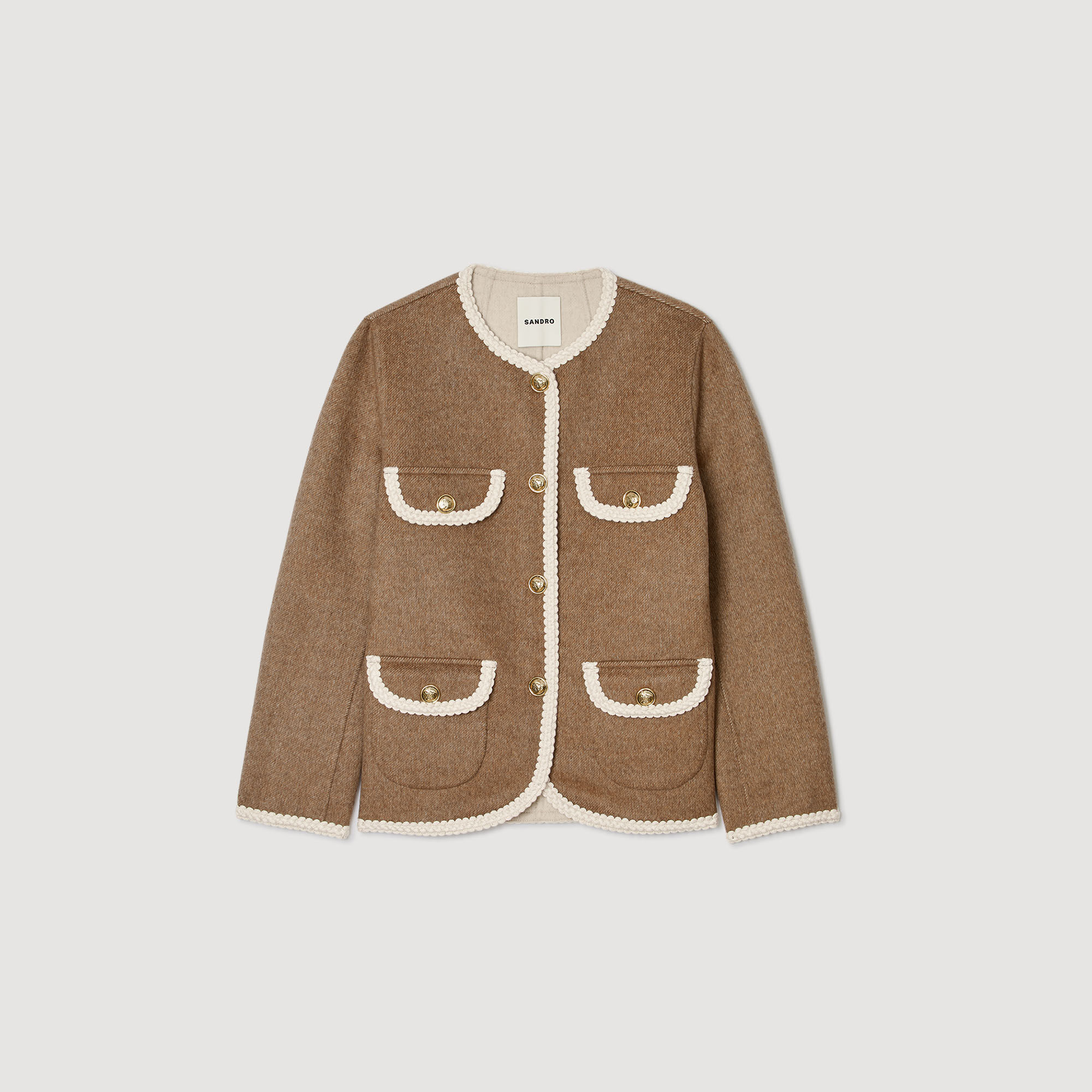 Double-faced jacket brown For Women | Sandro Paris