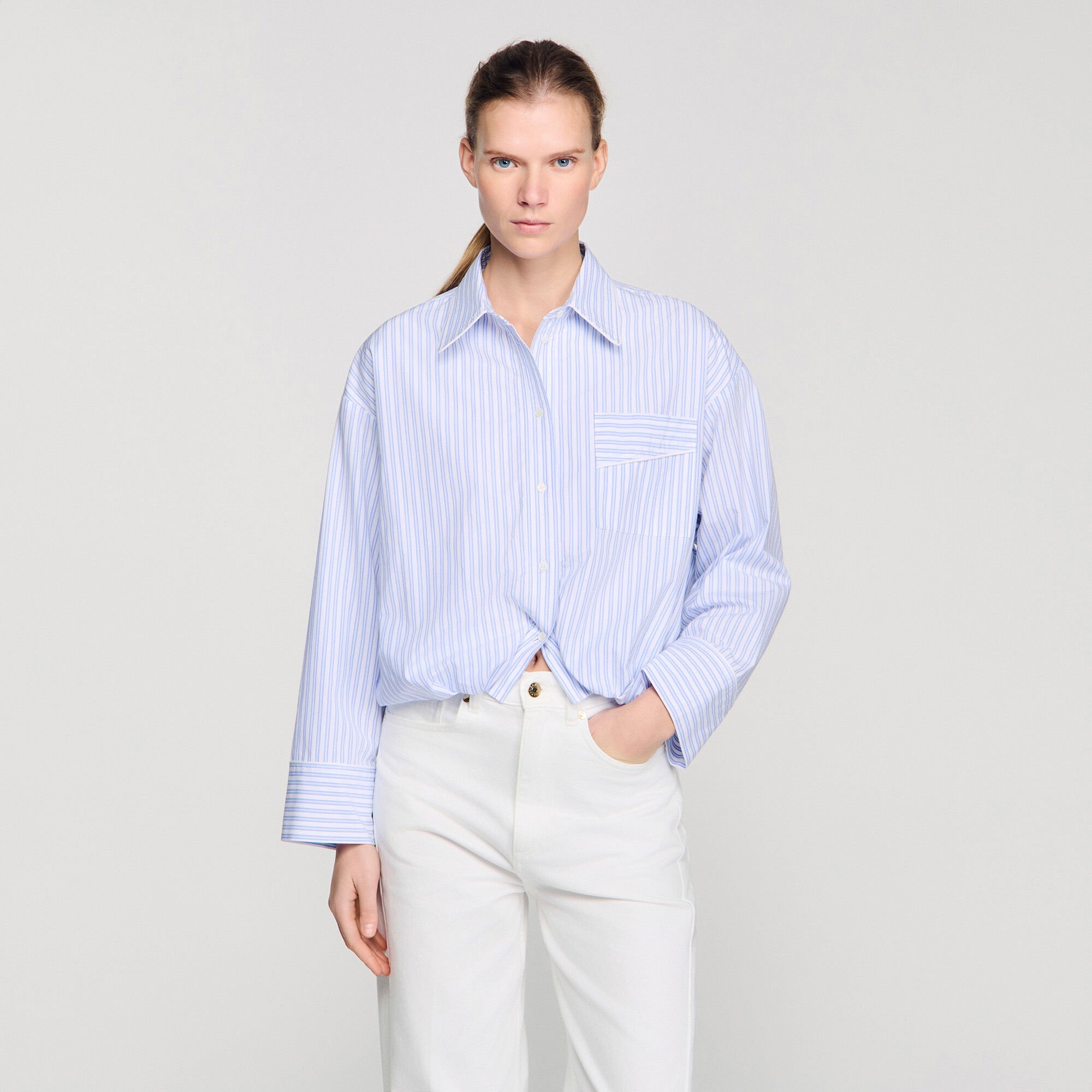 Cropped striped shirt