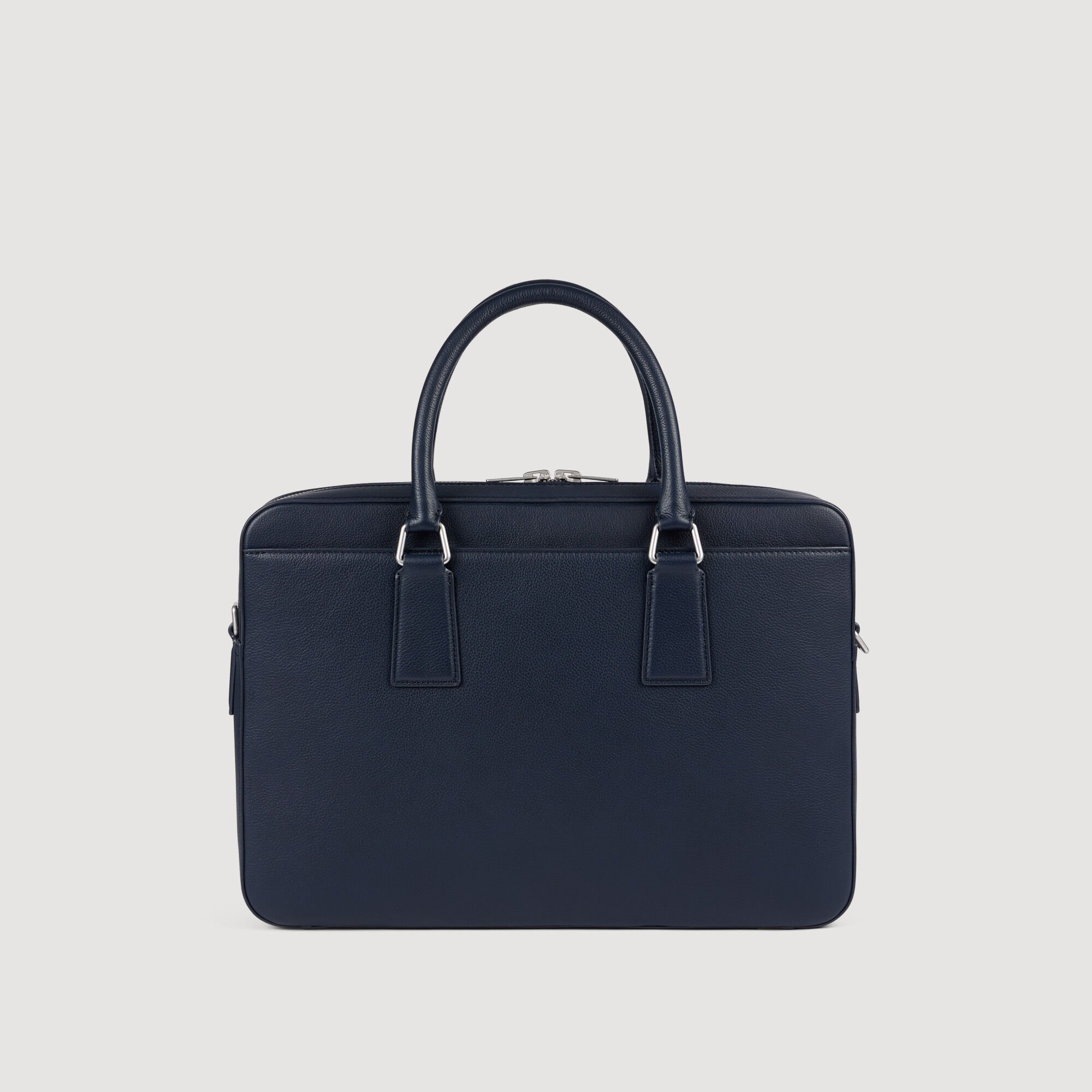 Large grained leather briefcase