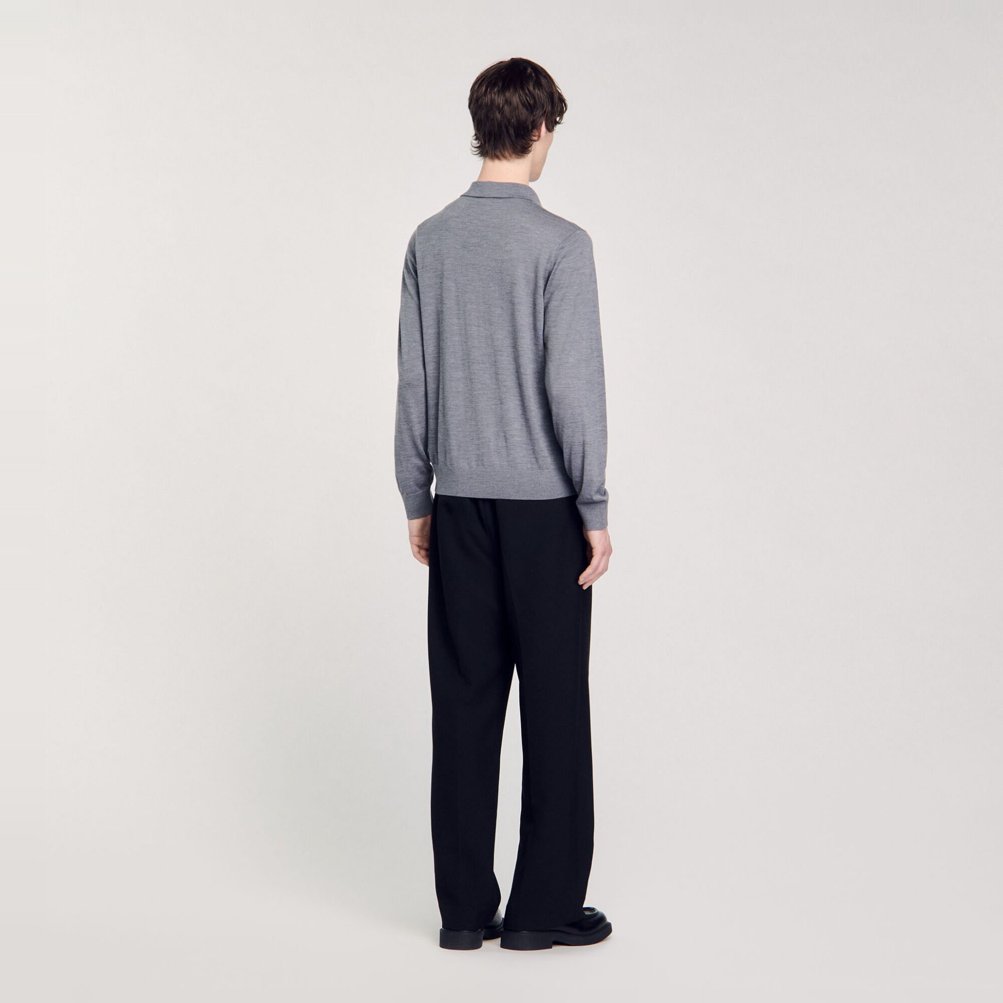 Fine knit polo shirt