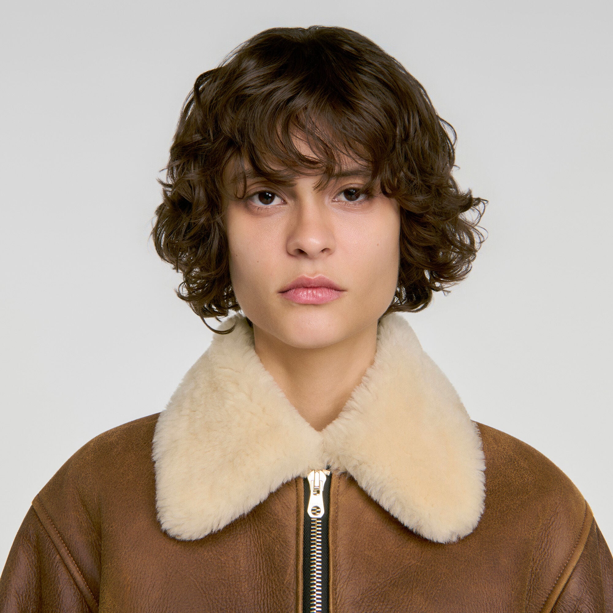 Zipped shearling jacket - Women | Sandro