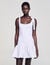 Dual-material mini dress