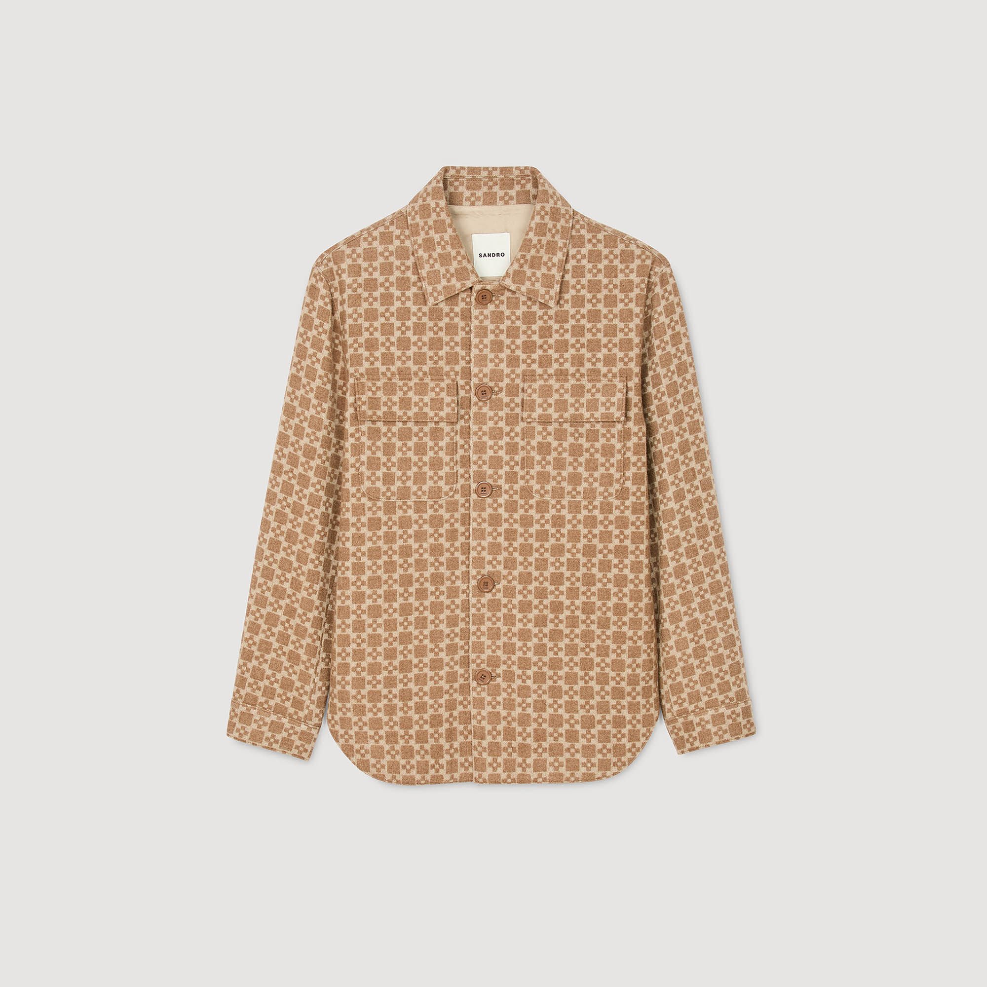 Square Cross jacquard overshirt