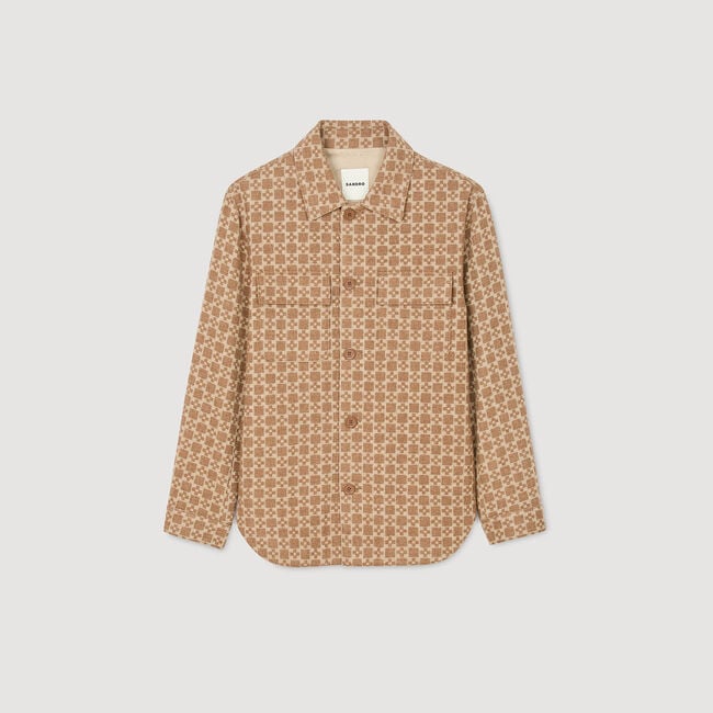 Square Cross jacquard overshirt