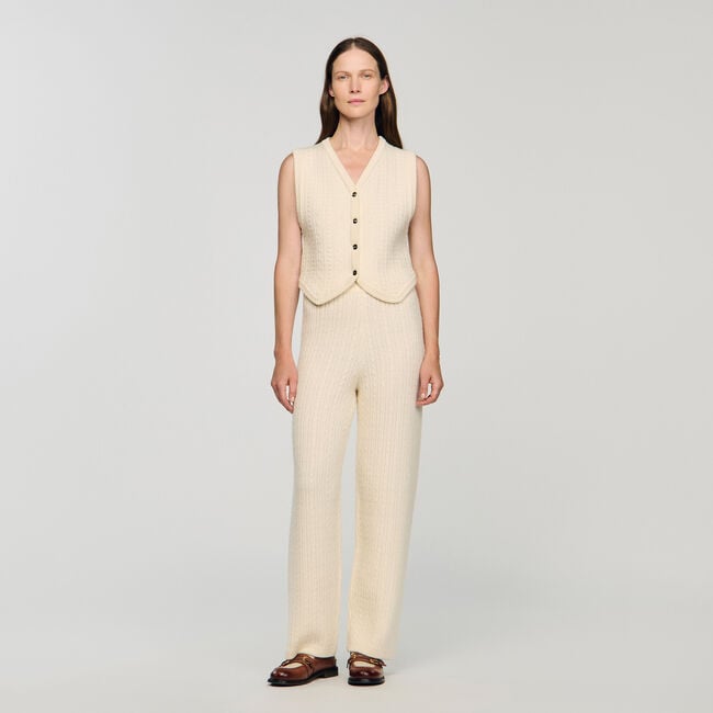Cable knit pants