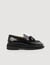 Thick-soled leather loafers