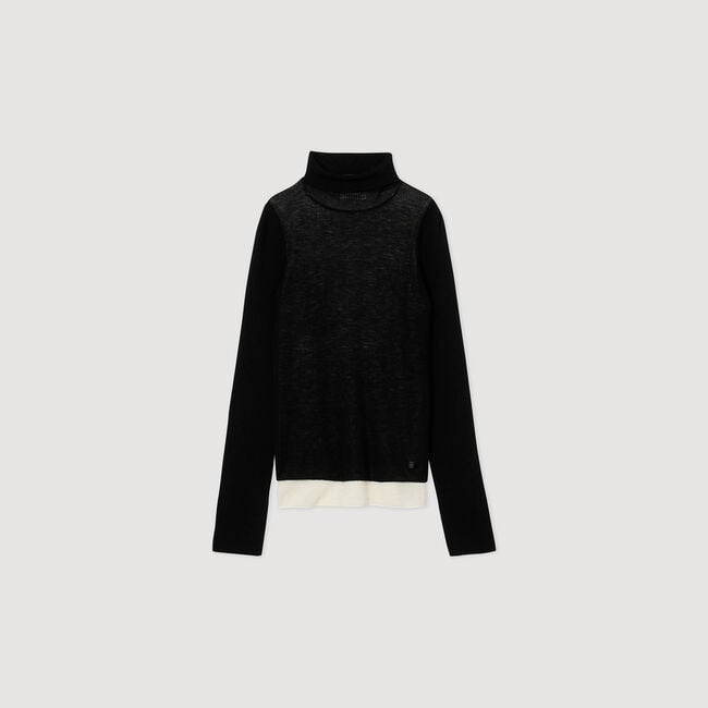Layered turtleneck sweater
