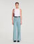 Faded high-rise wide-leg jeans