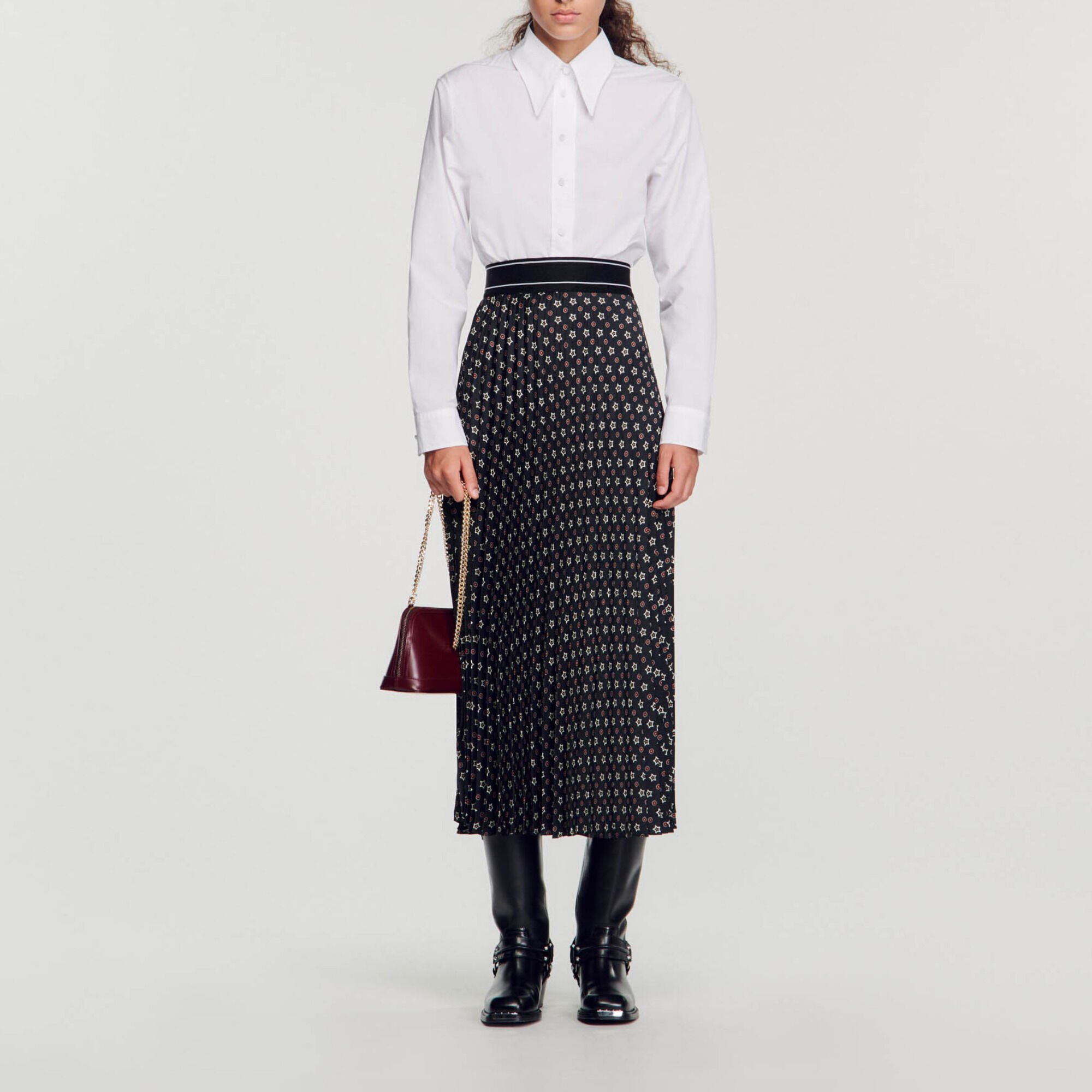 Long pleated skirt