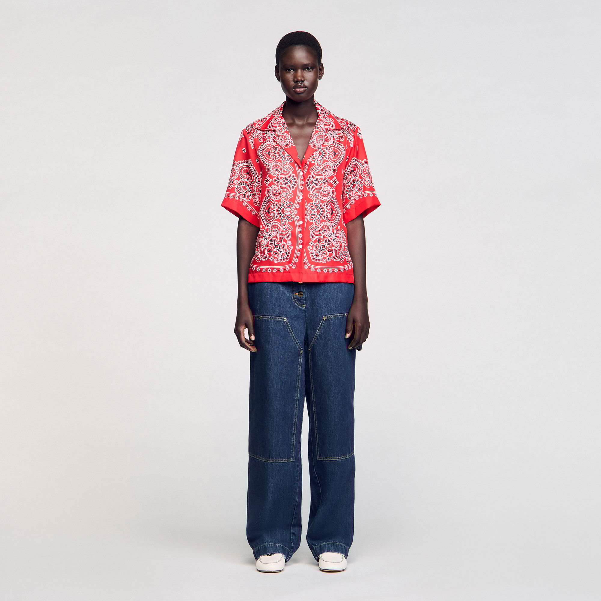 Bandana print silk shirt
