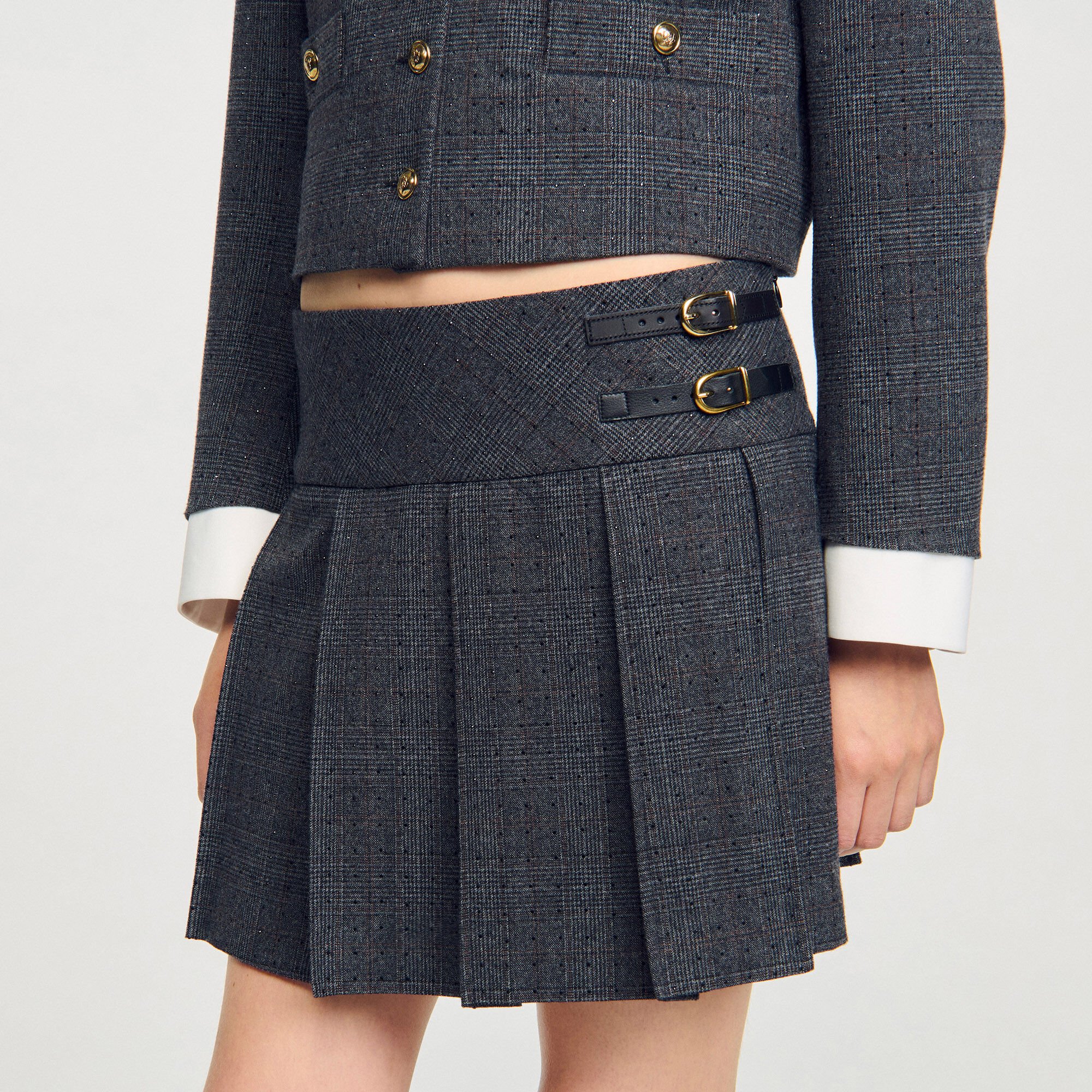 Mini rhinestone suit skirt