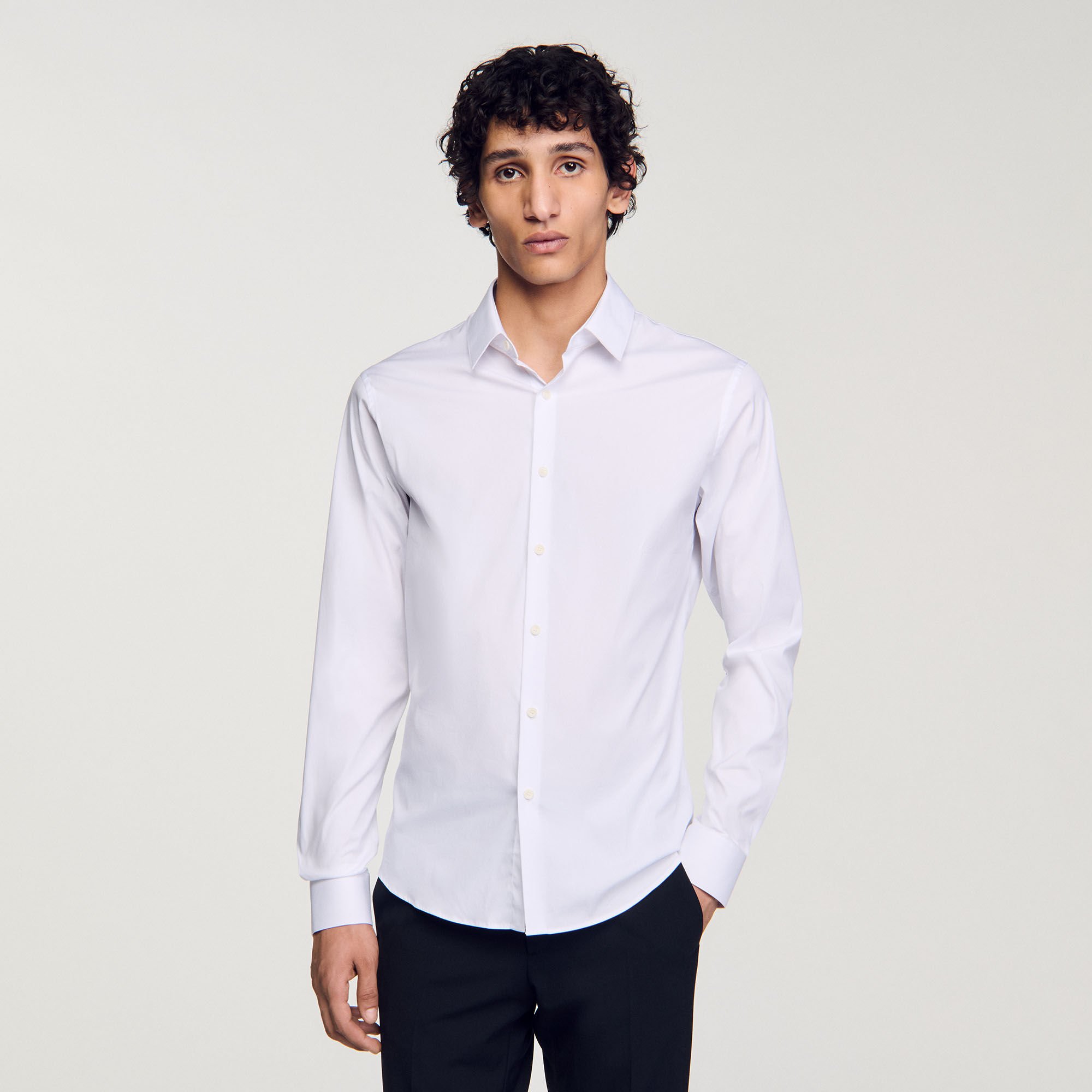 Fitted stretch cotton shirt