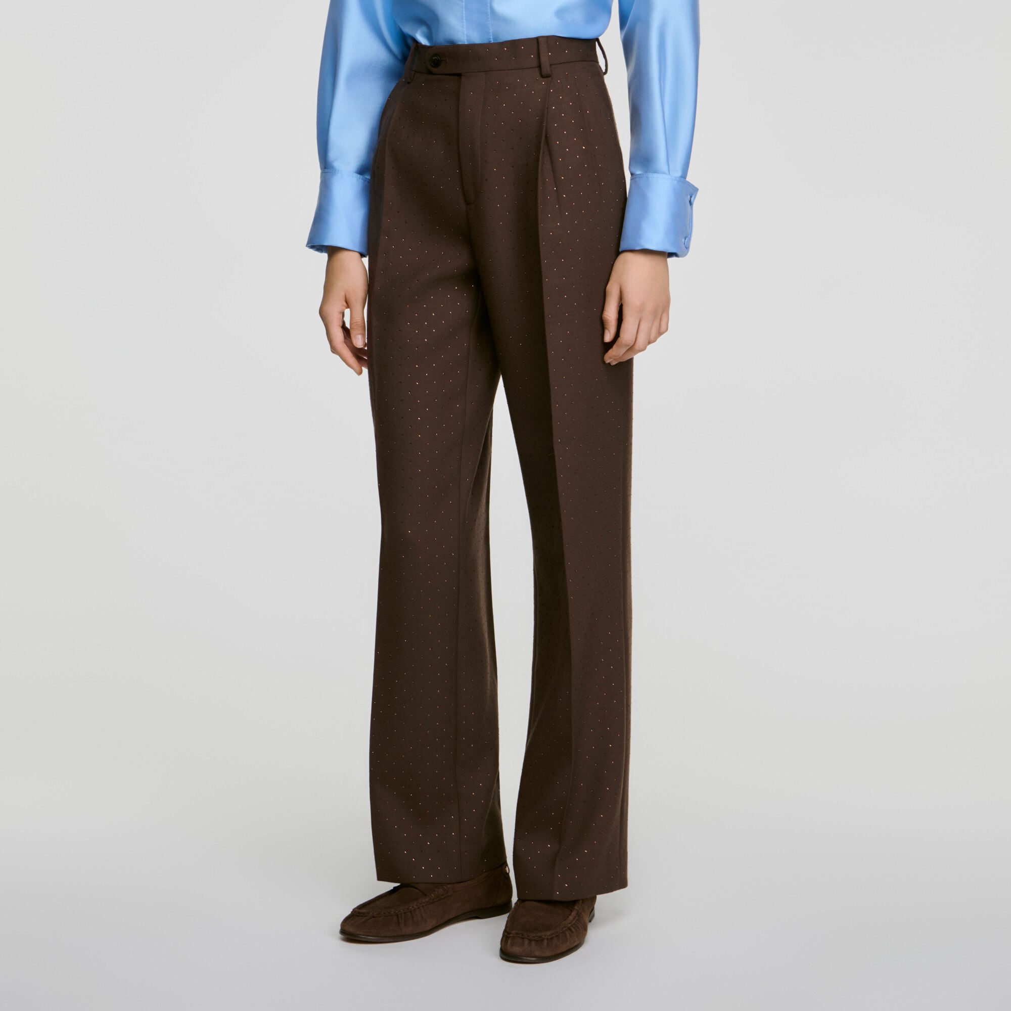 Rhinestone suit trousers - Women | Sandro