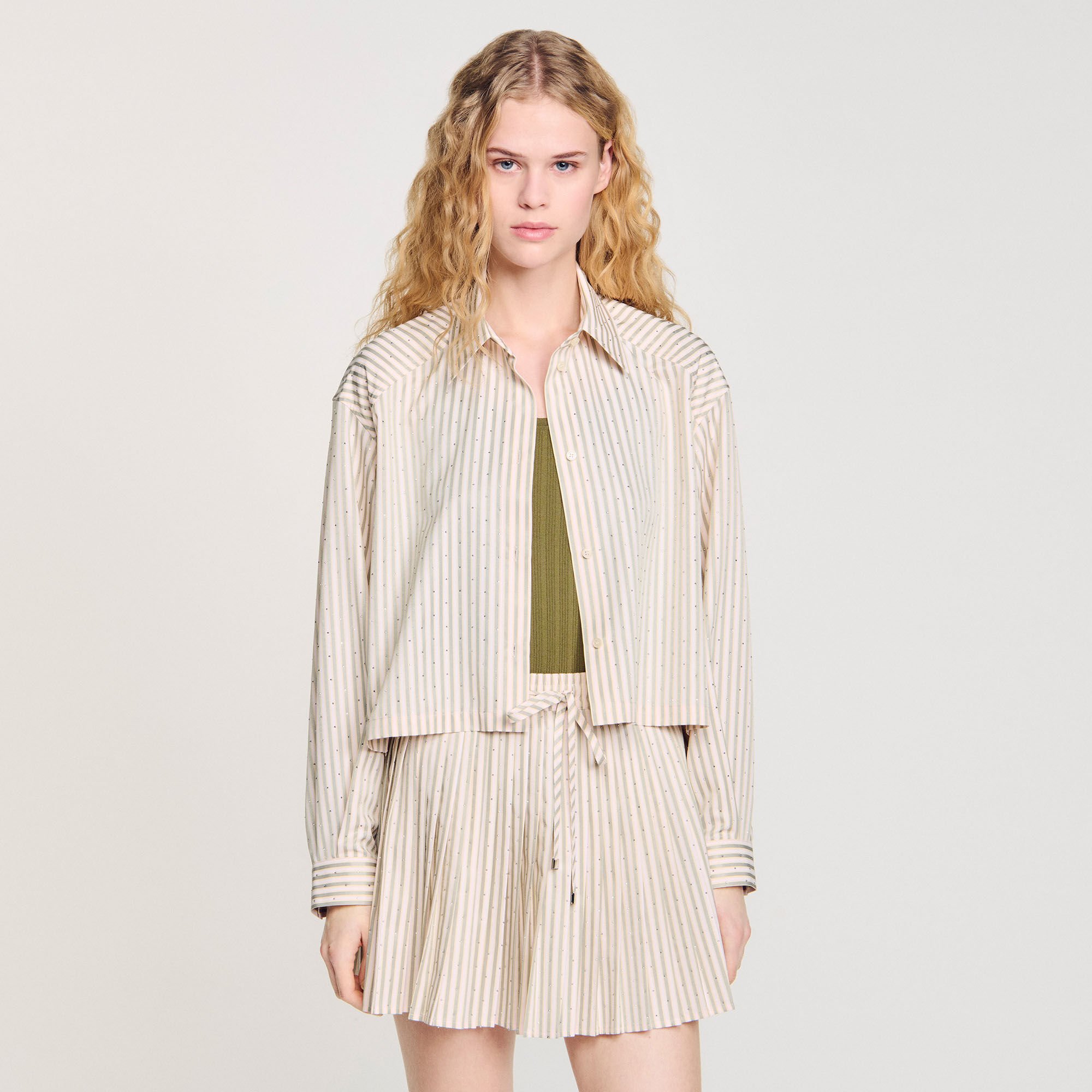 Striped rhinestone shirt