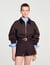 Cropped dual-fabric jacket
