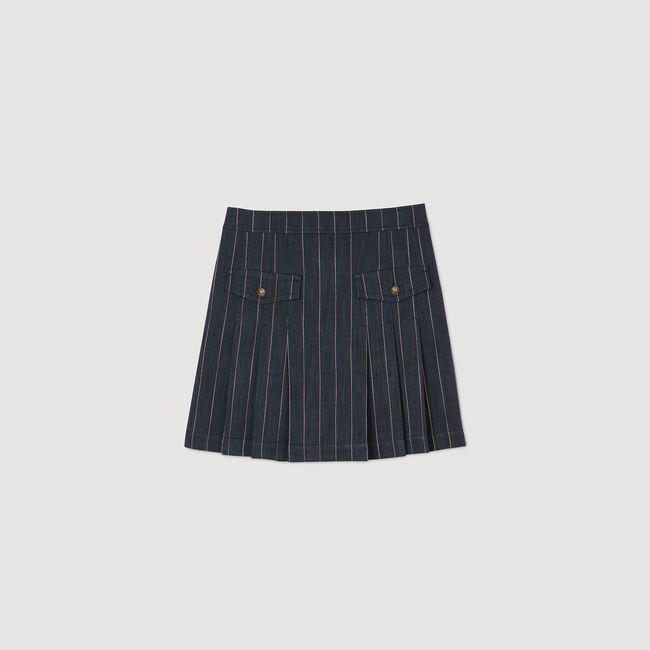 Mini striped pleated skirt