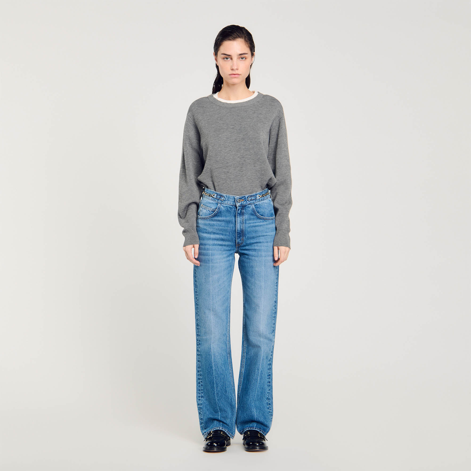 Curb chain jeans