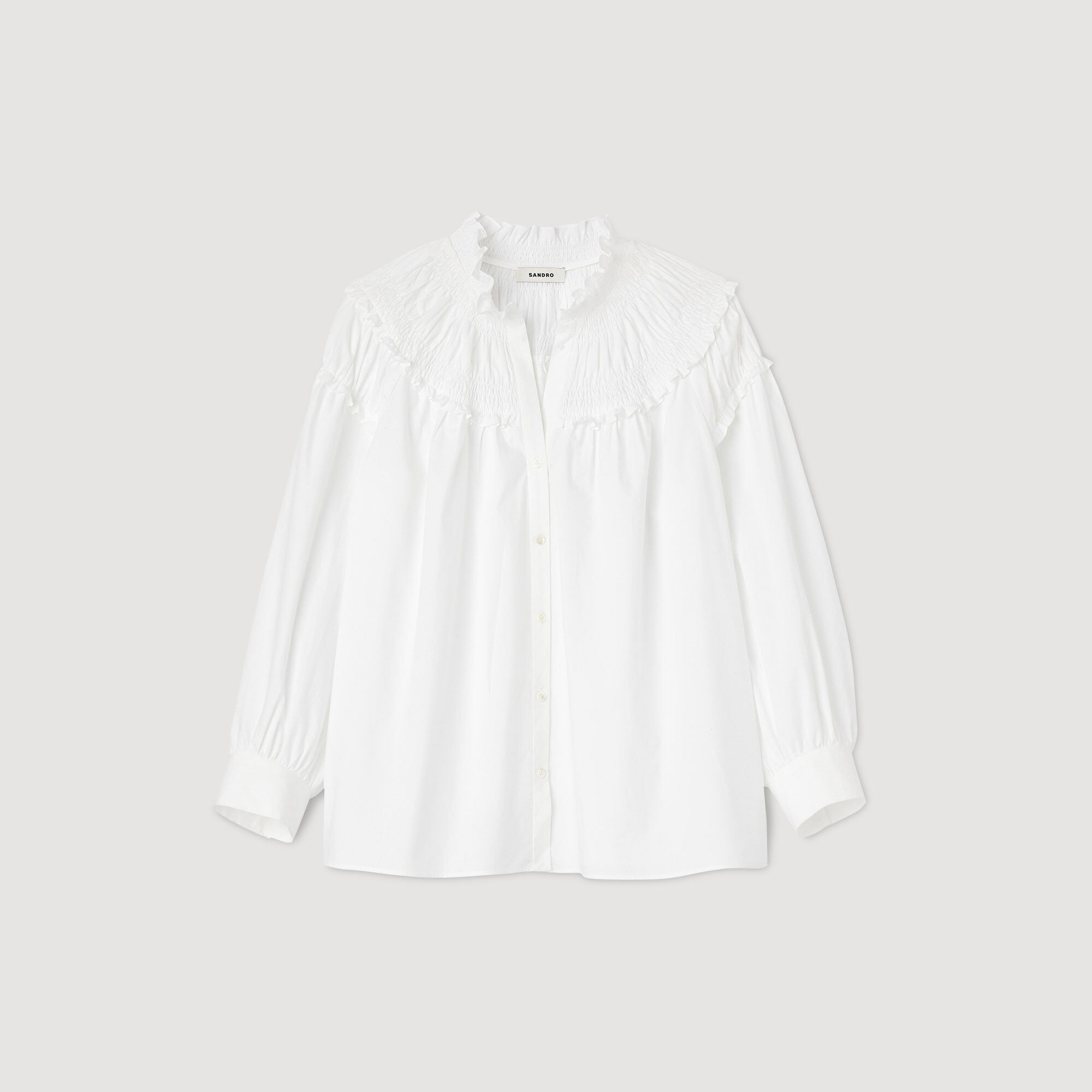 Smocked-collar blouse