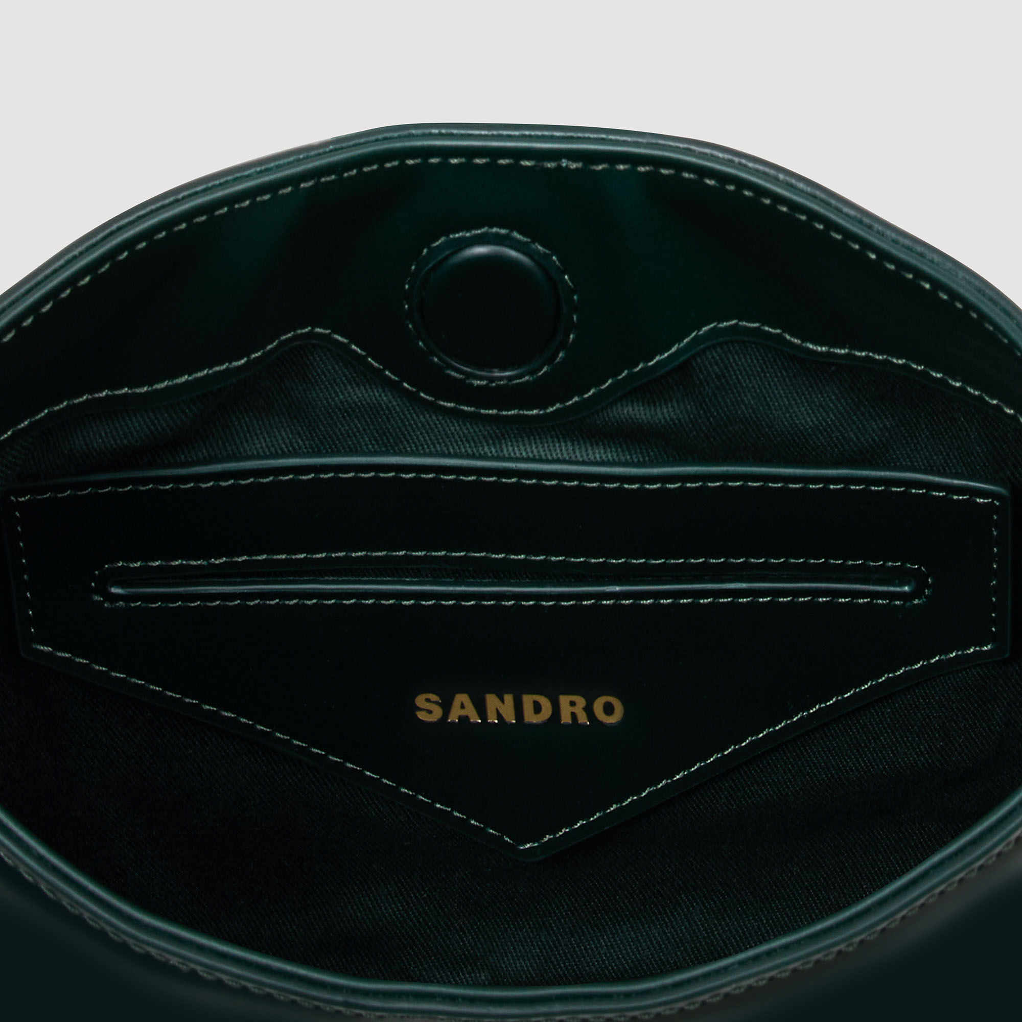 Janet bag in certified leather green For Women | Sandro Paris