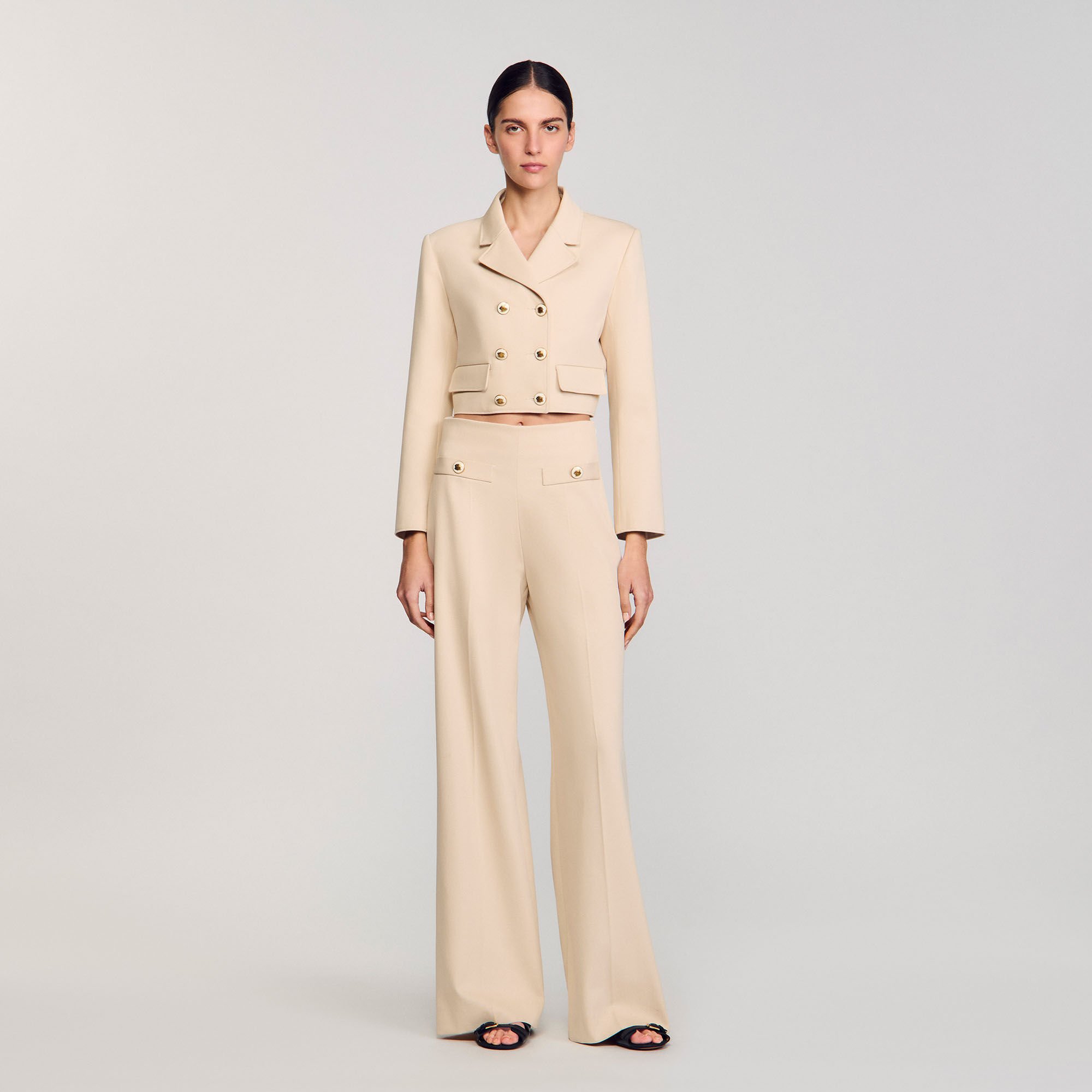 パンツ A FERRETTI Woman Pants Beige 03251620 0081 Viscose linen trousers stretch | Alberta Ferretti