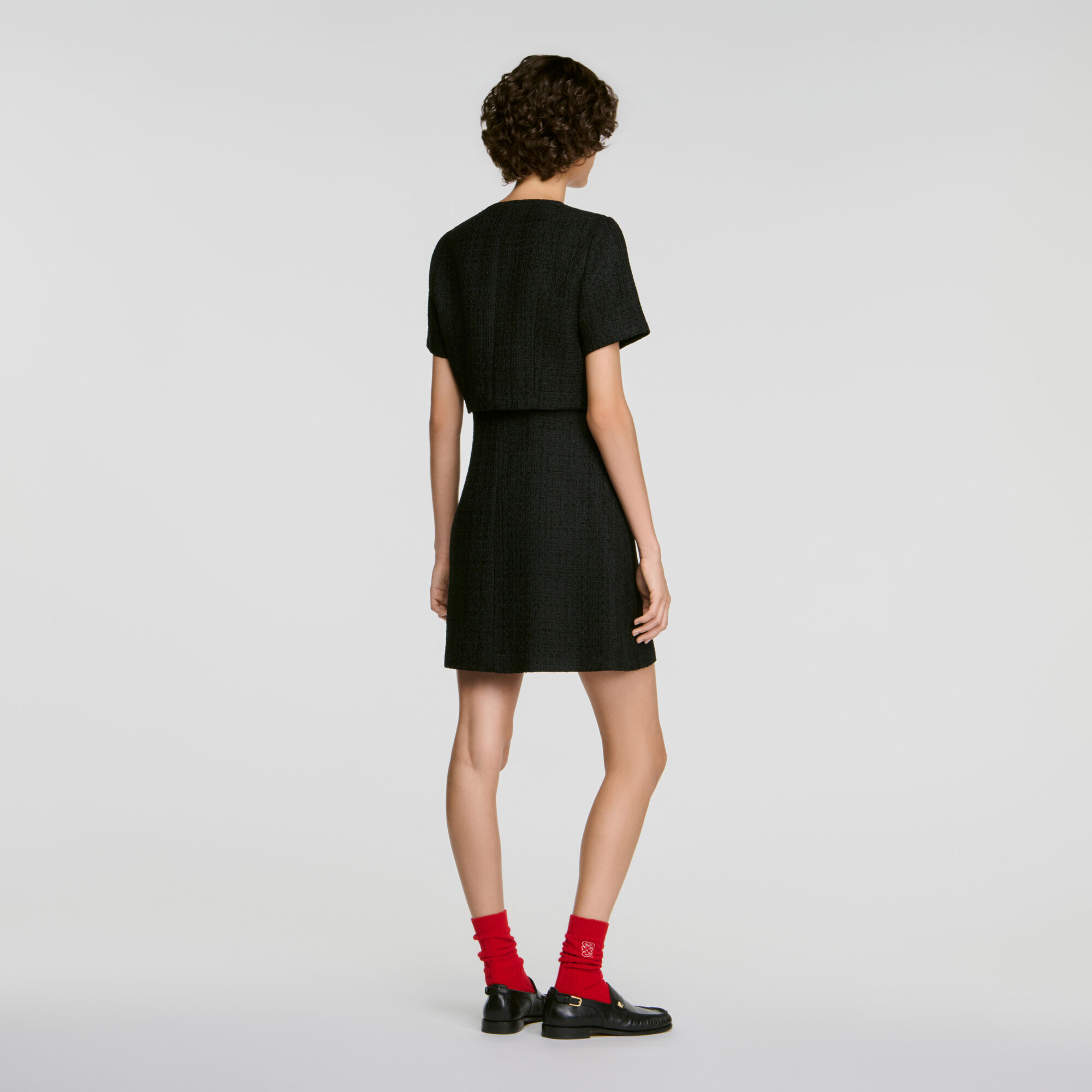 Belted tweed dress