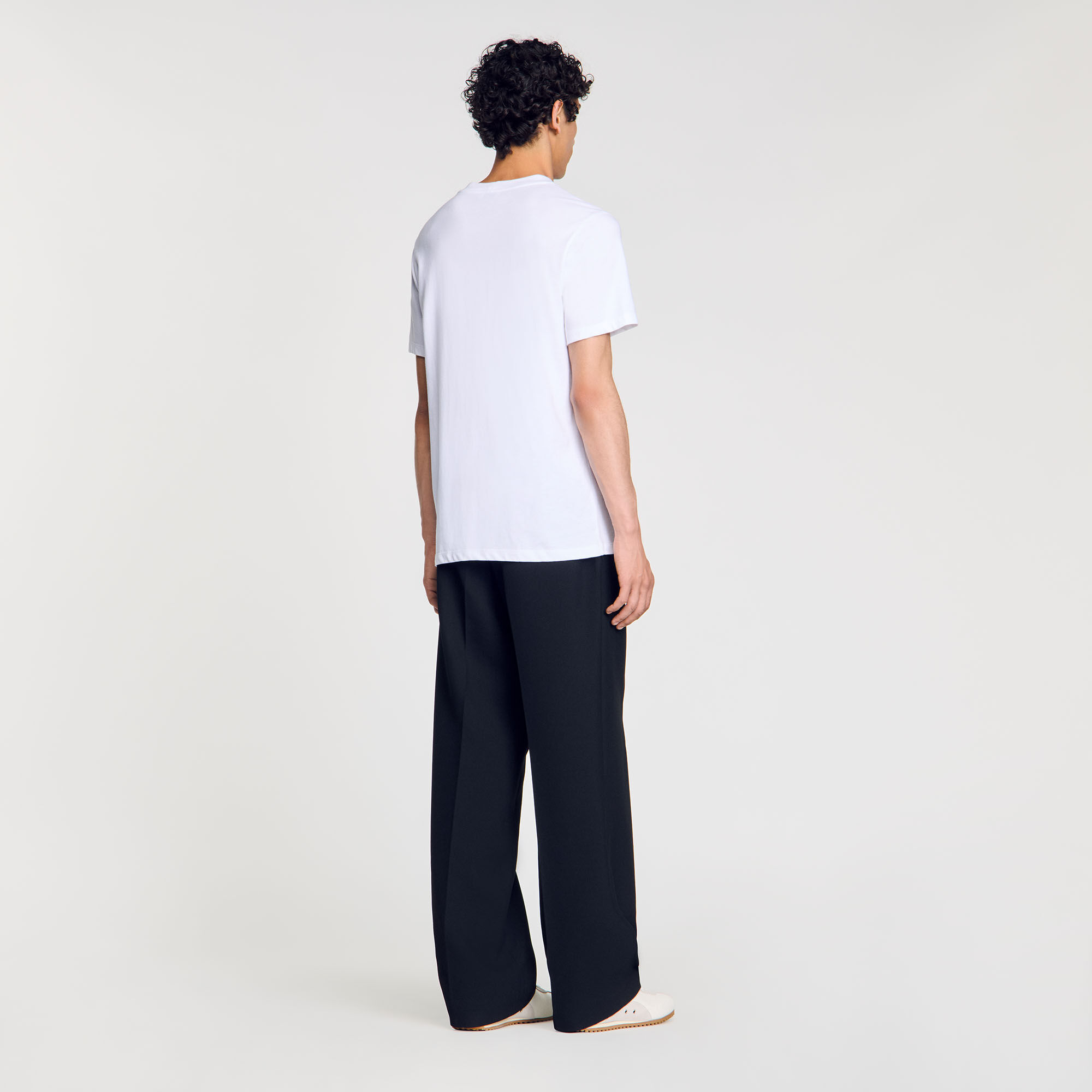 フランス発 Sandro 花のパッチがアクセント! お洒落 スウェット Sweatshirt with flower patch white / beige for Men | Sandro
