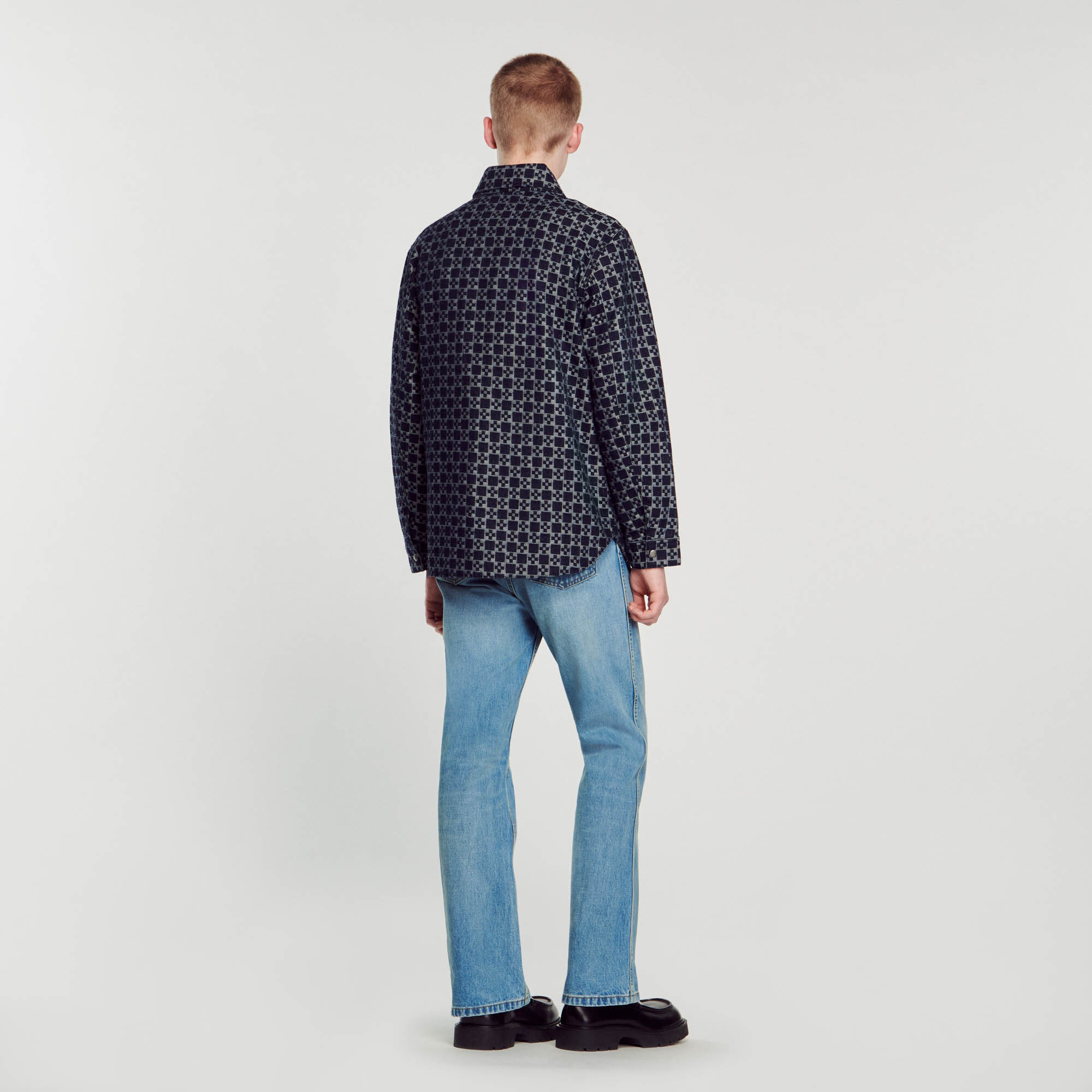 Square Cross overshirt Denim - Jeans | Sandro Paris