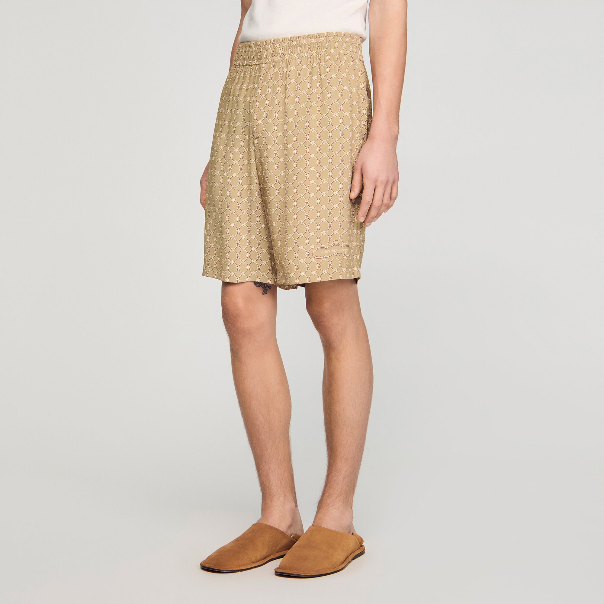 Split leather slippers