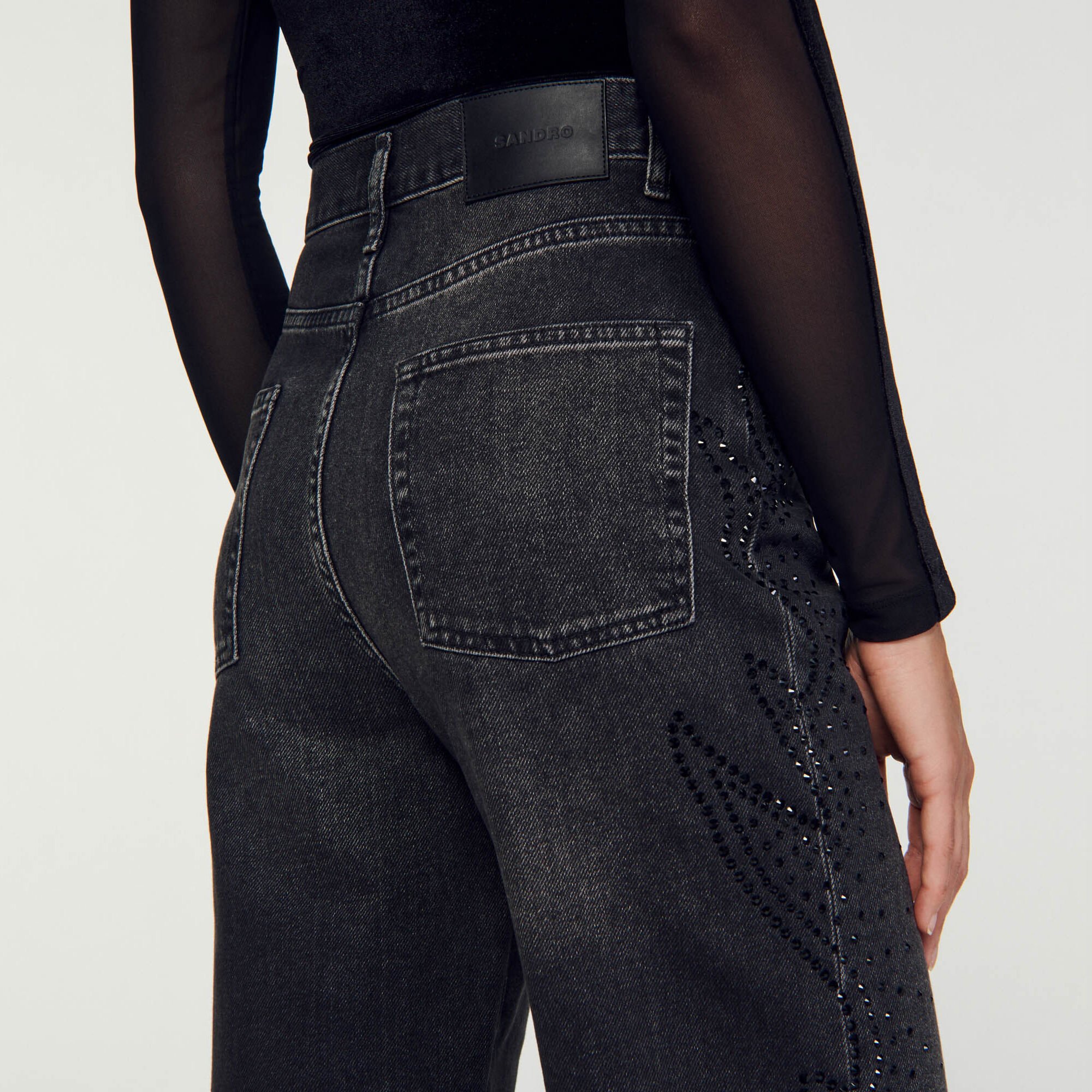 Straight-leg faded jeans