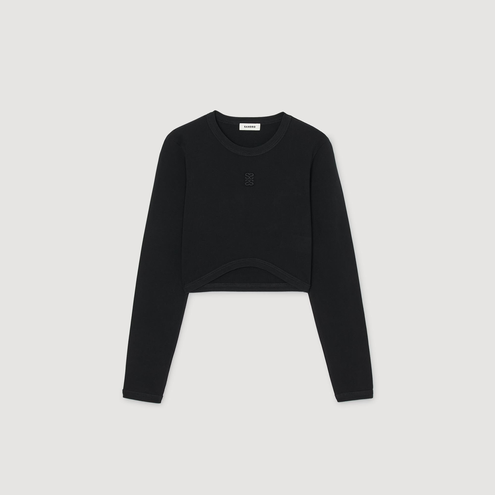 Cropped embroidered T-shirt