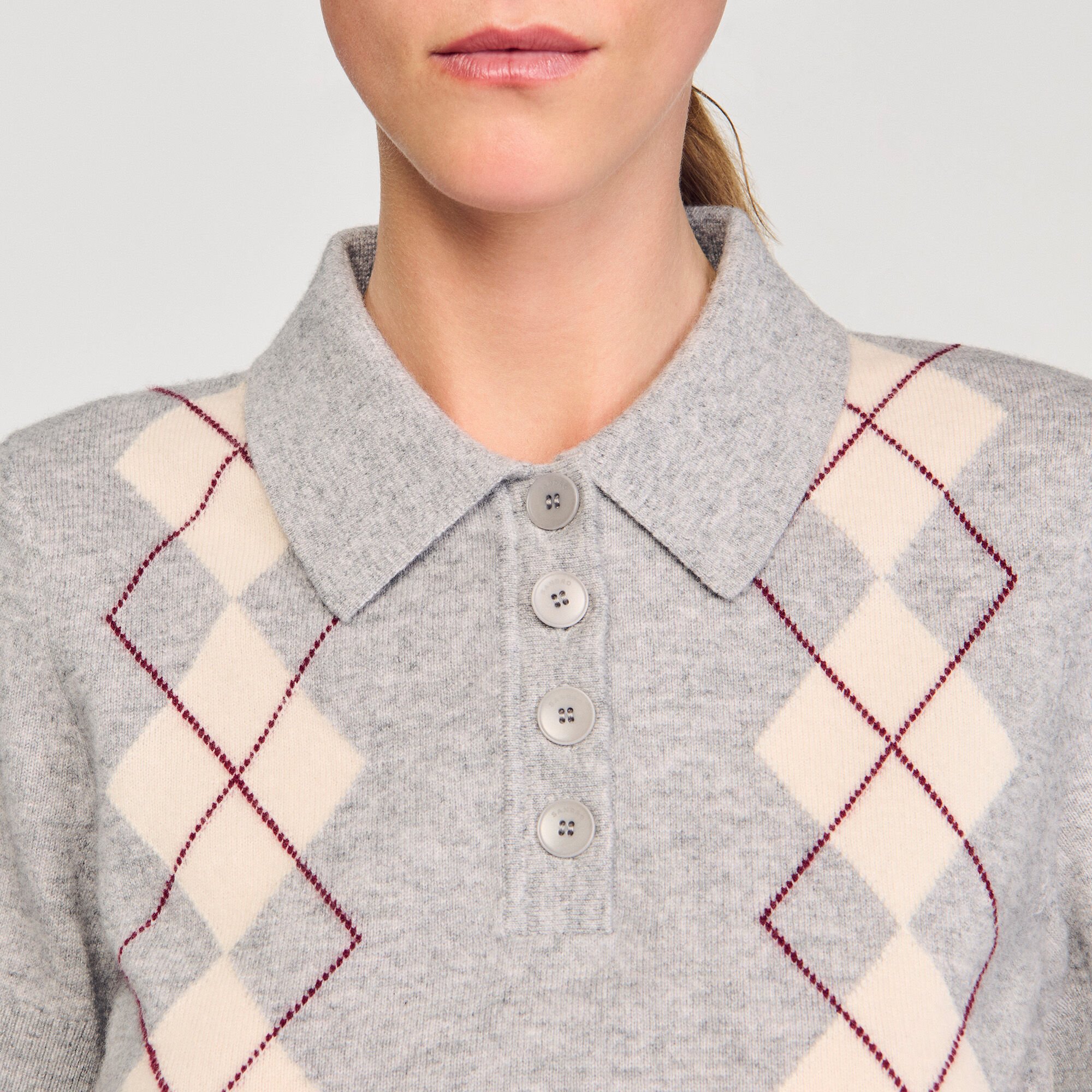 Argyle polo sweater