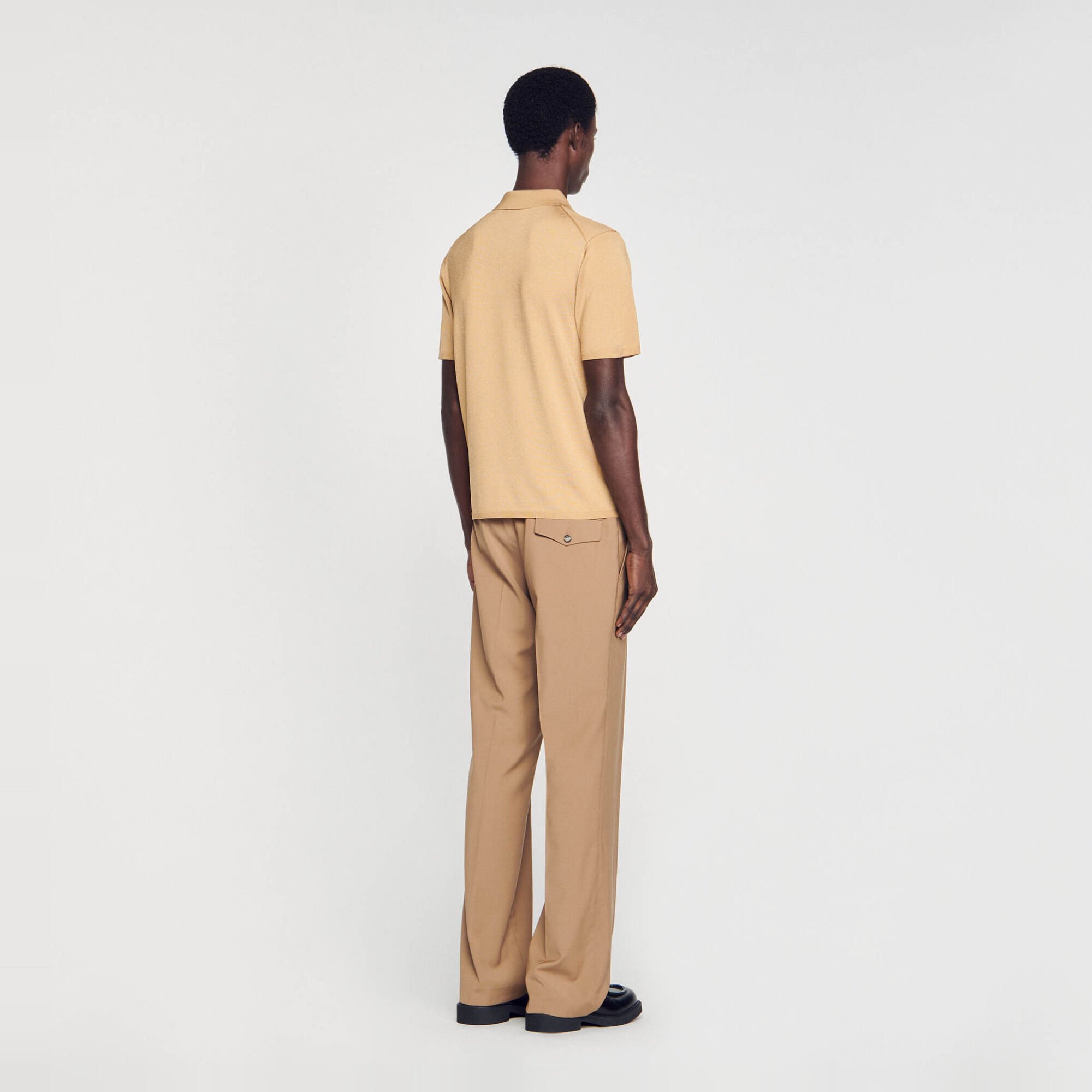 Short-sleeve knitted polo shirt