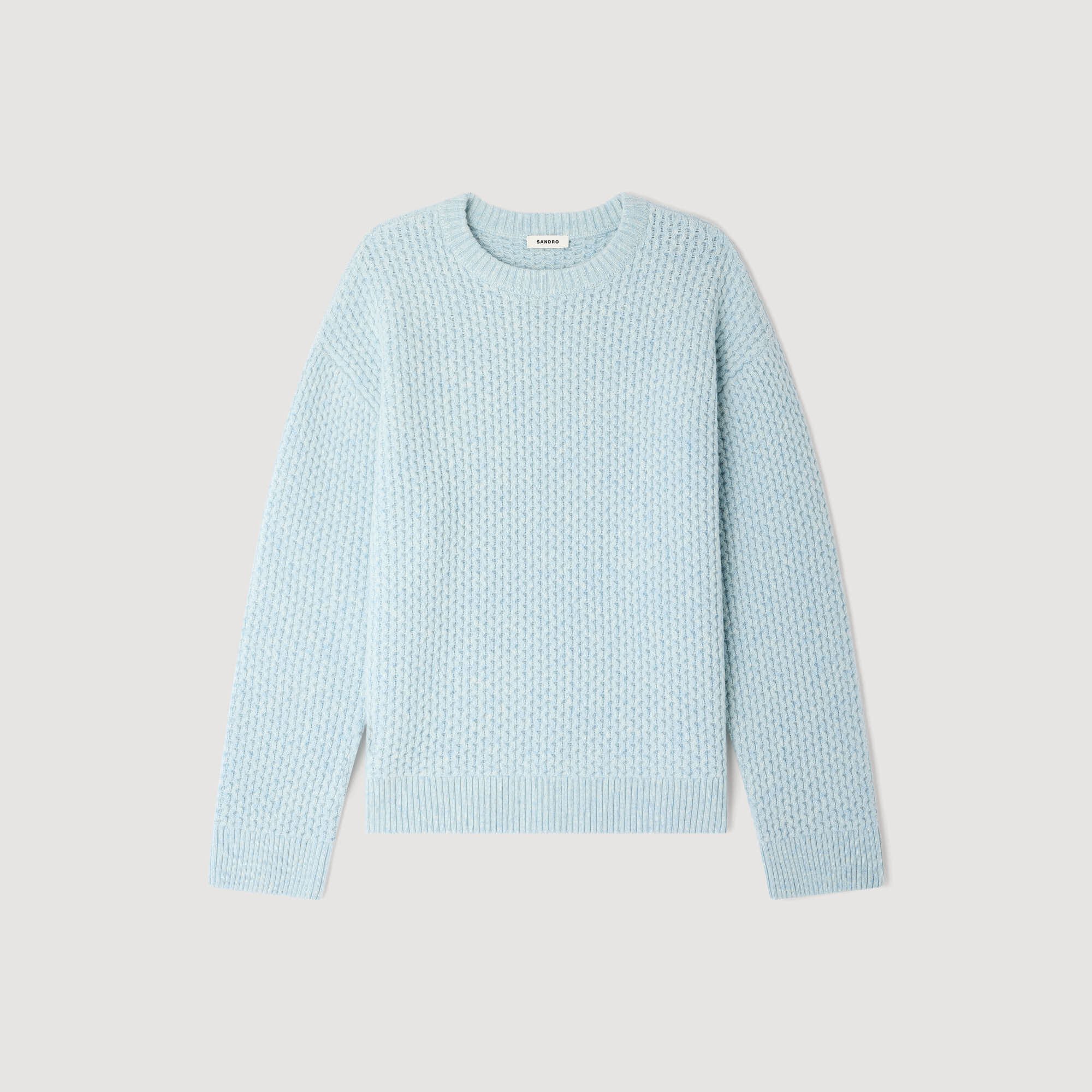 Honeycomb stitch wool sweater